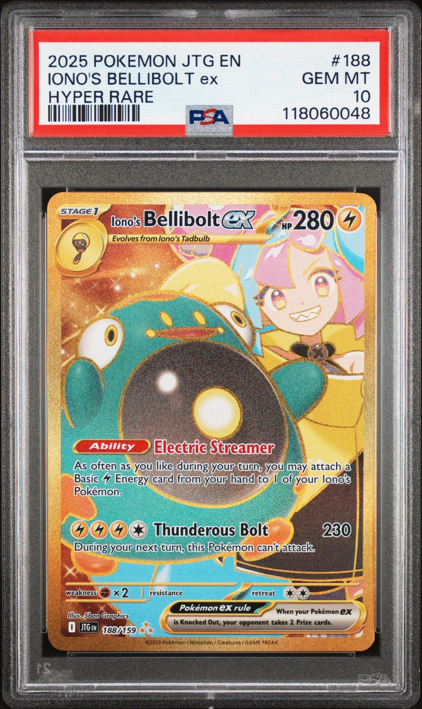 2025 Pokemon Jtg En-journey Together 188 Iono's Bellibolt Ex Hyper