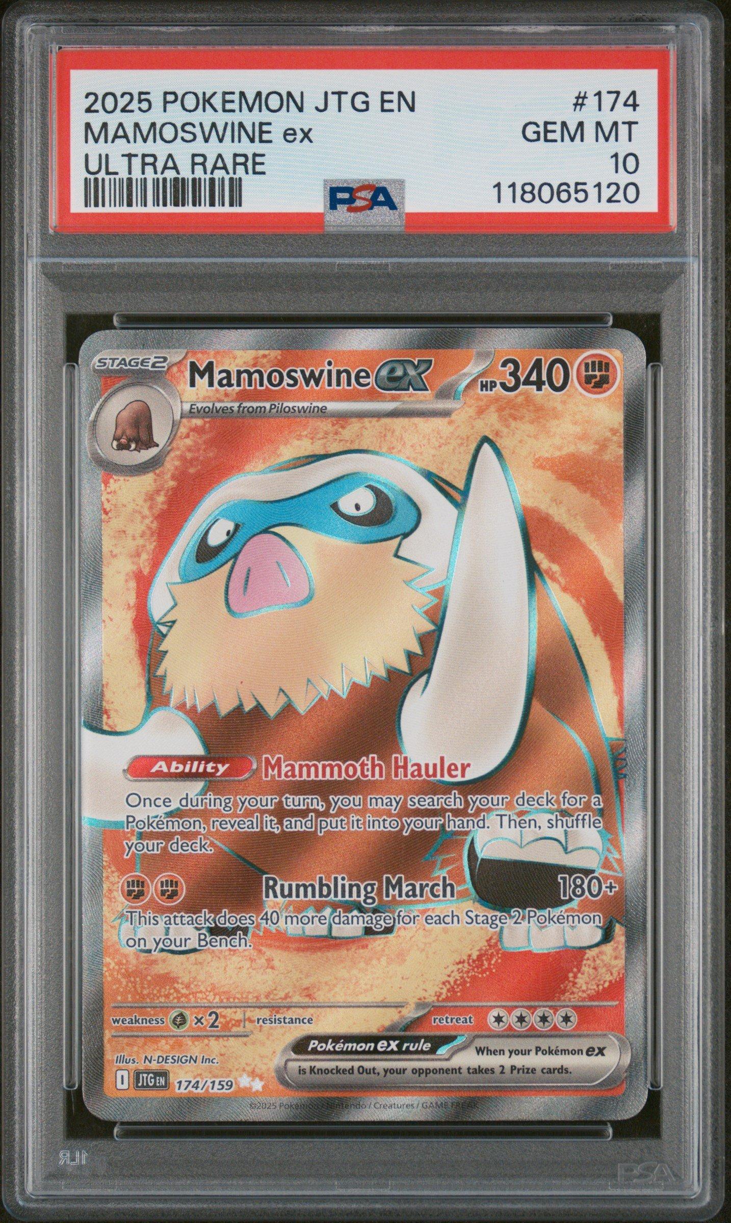 2025 Pokemon Jtg En-journey Together 174 Mamoswine Ex Ultra Rare