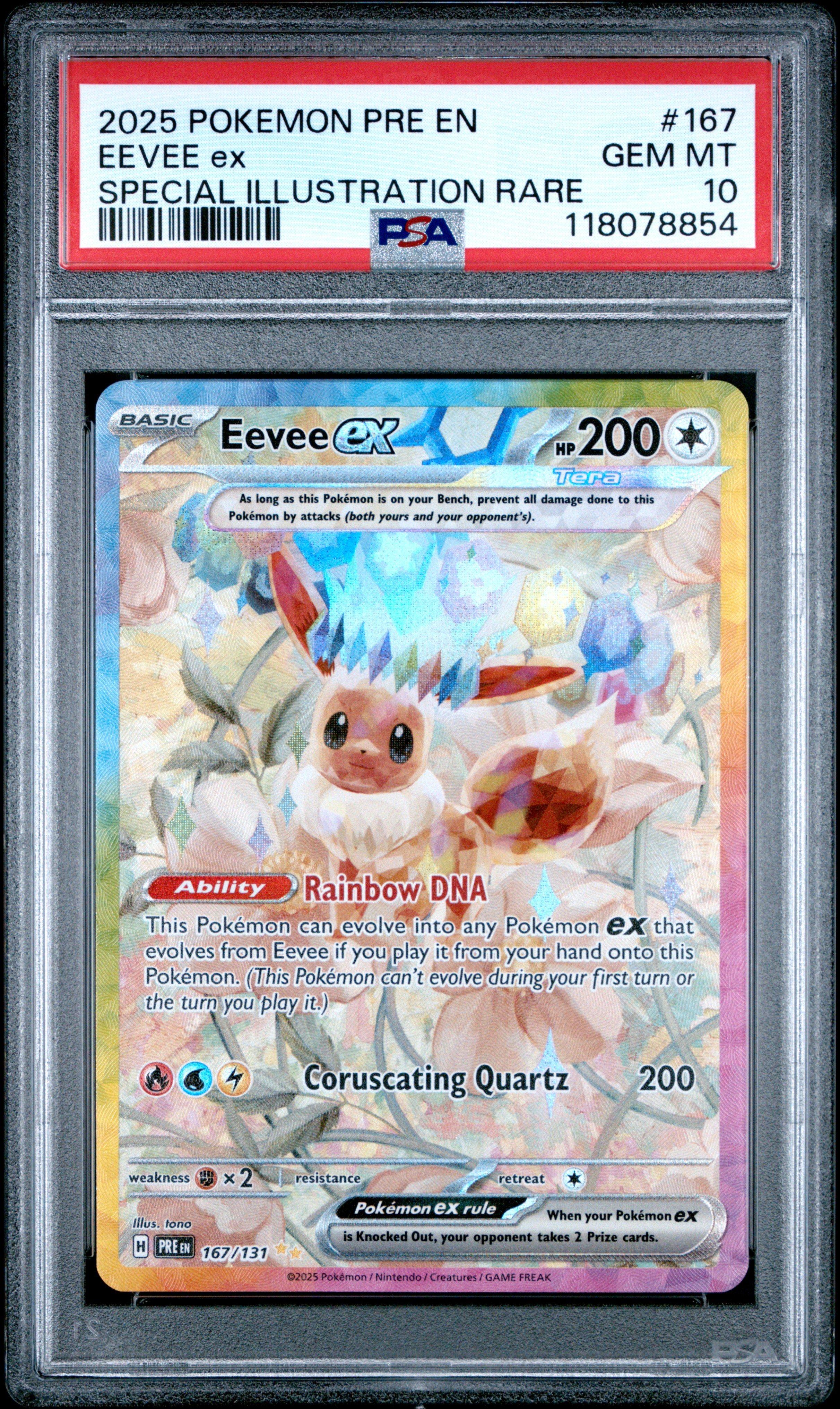 2025 Pokemon Pre En-prismatic Evolutions 167 Eevee Ex Special