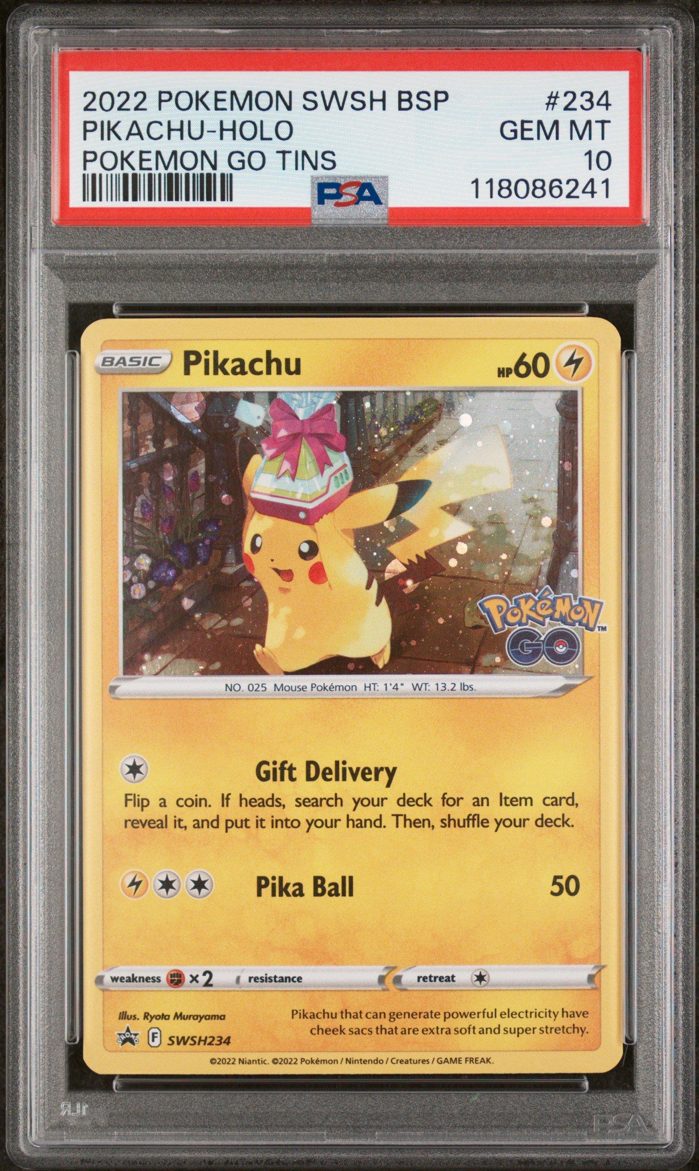 Black Star Pikachu- Go Tins 234 PSA 10 Pokemon graded card