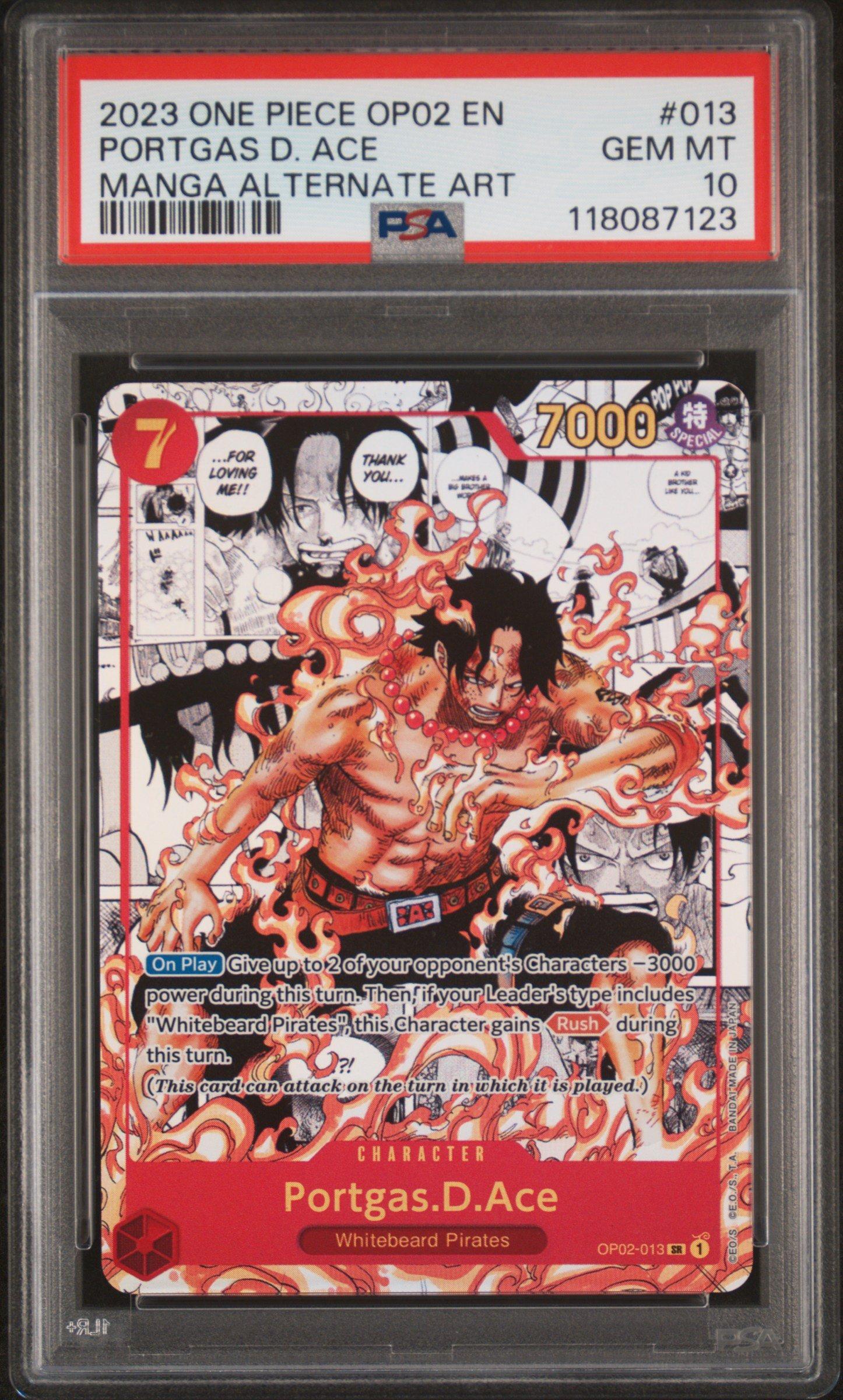 ONE PIECE - [PSA10] One Piece ワンピース OP02-013 エース マンガ PSA 10 GEM MINT JAPANESE ONE PIECE 2022 Portgas D Ace OP02