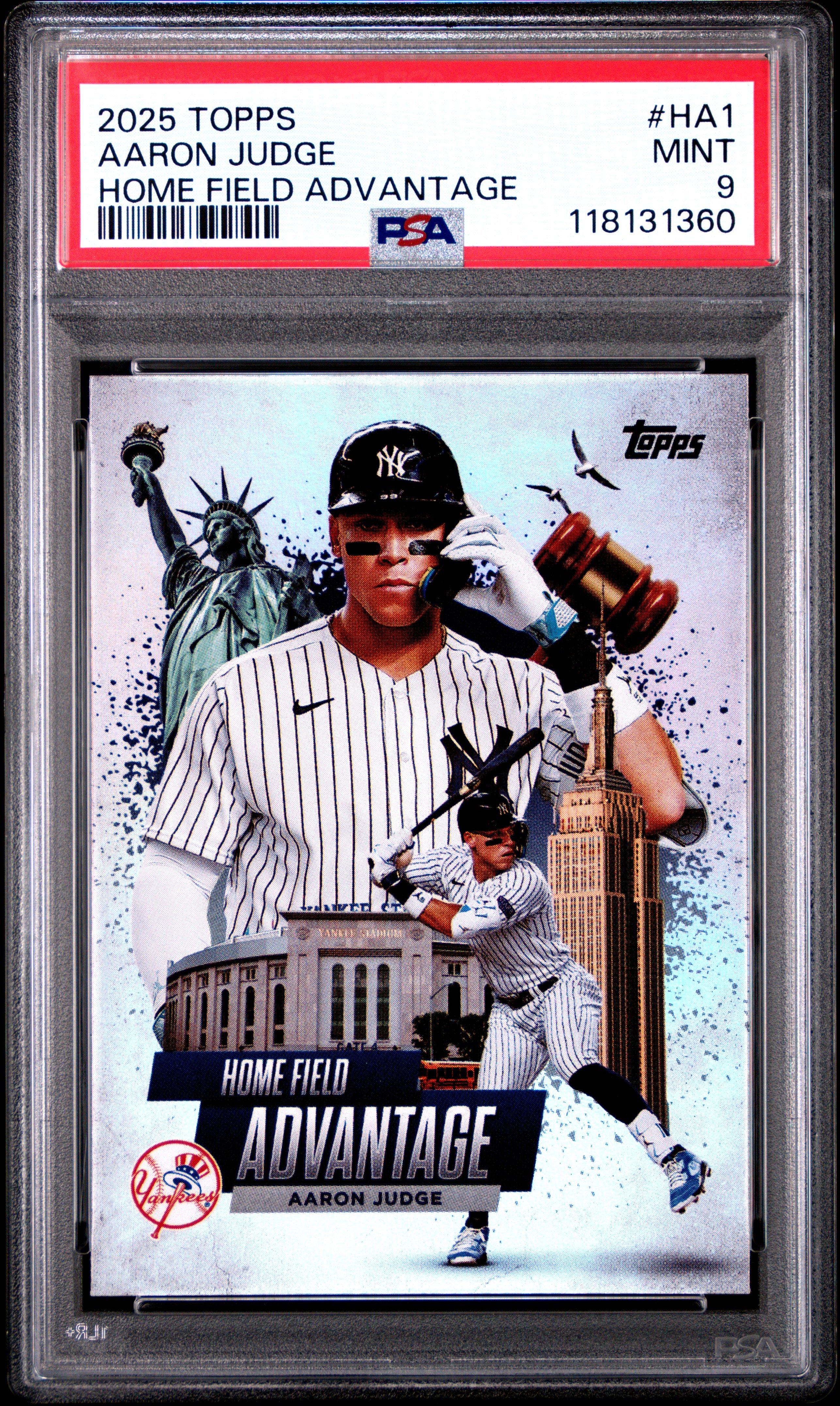 2025 Topps Home Field Advantage Ha1 Aaron Judge PSA 9 Graded Card 