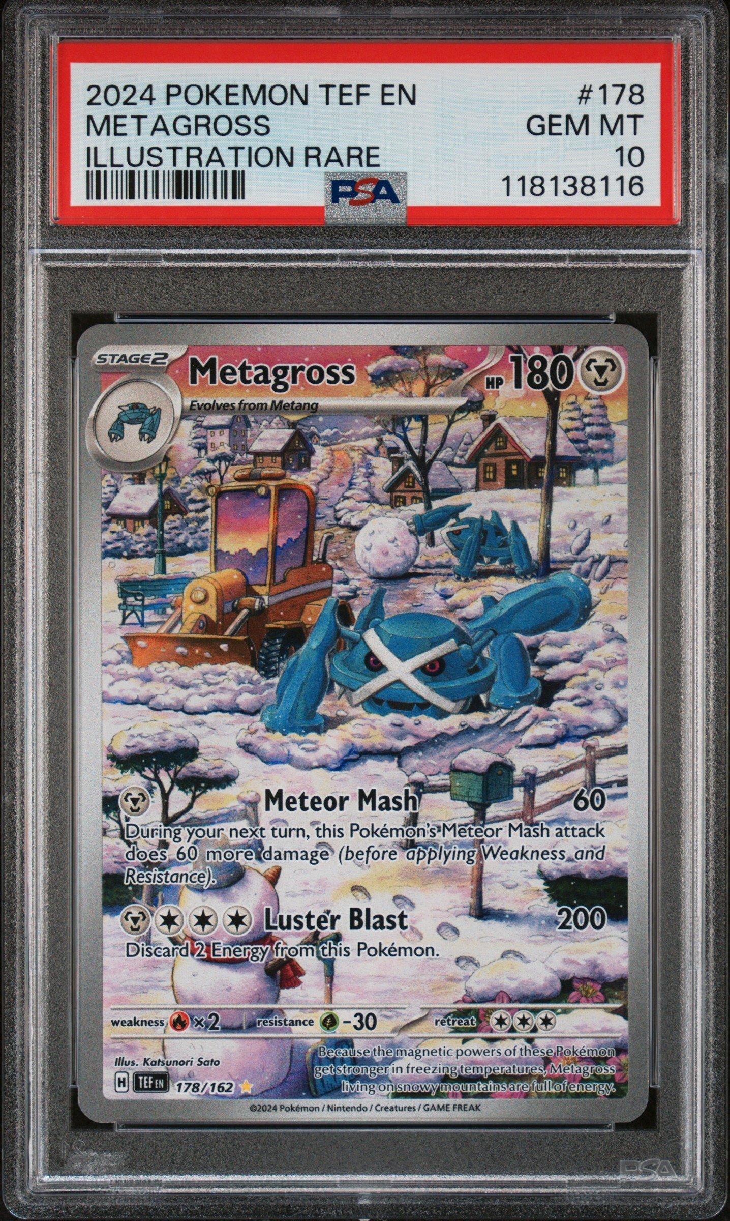 2024 Pokemon Tef En-temporal Forces 178 Metagross Illustration