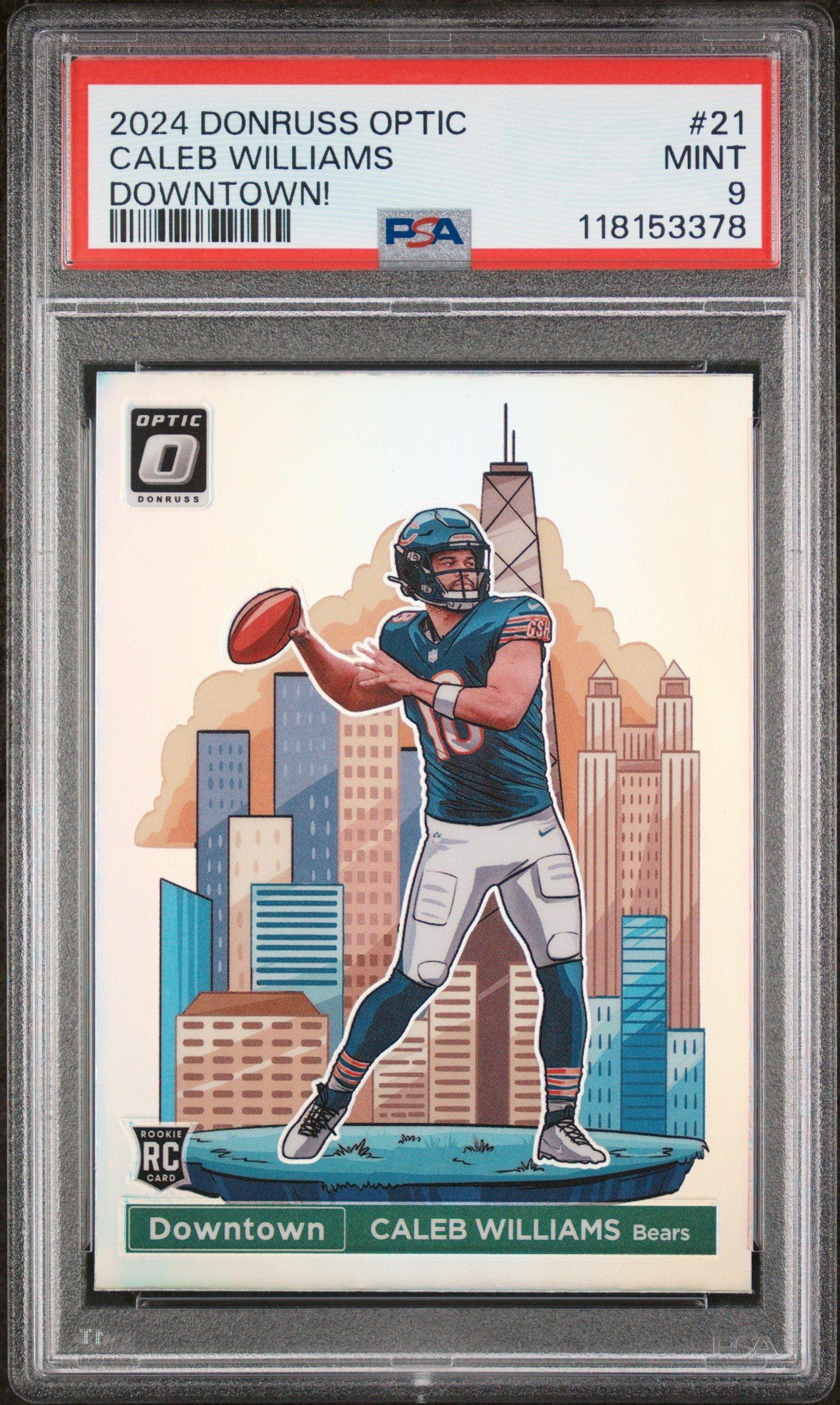 2024 Panini Donruss Optic Downtown! 21 Caleb Williams PSA 9