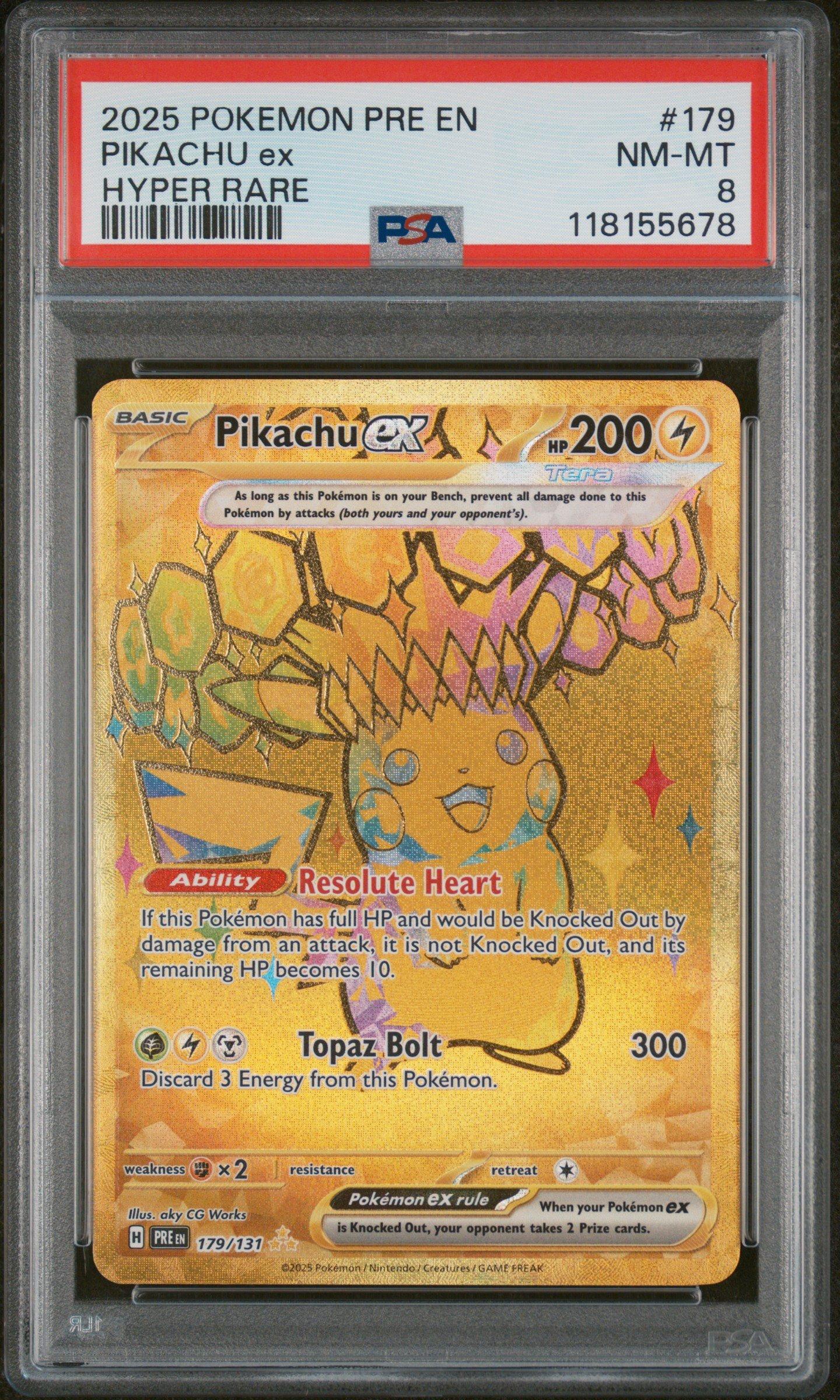 2025 Pokemon Pre En-prismatic Evolutions 179 Pikachu Ex Hyper Rare