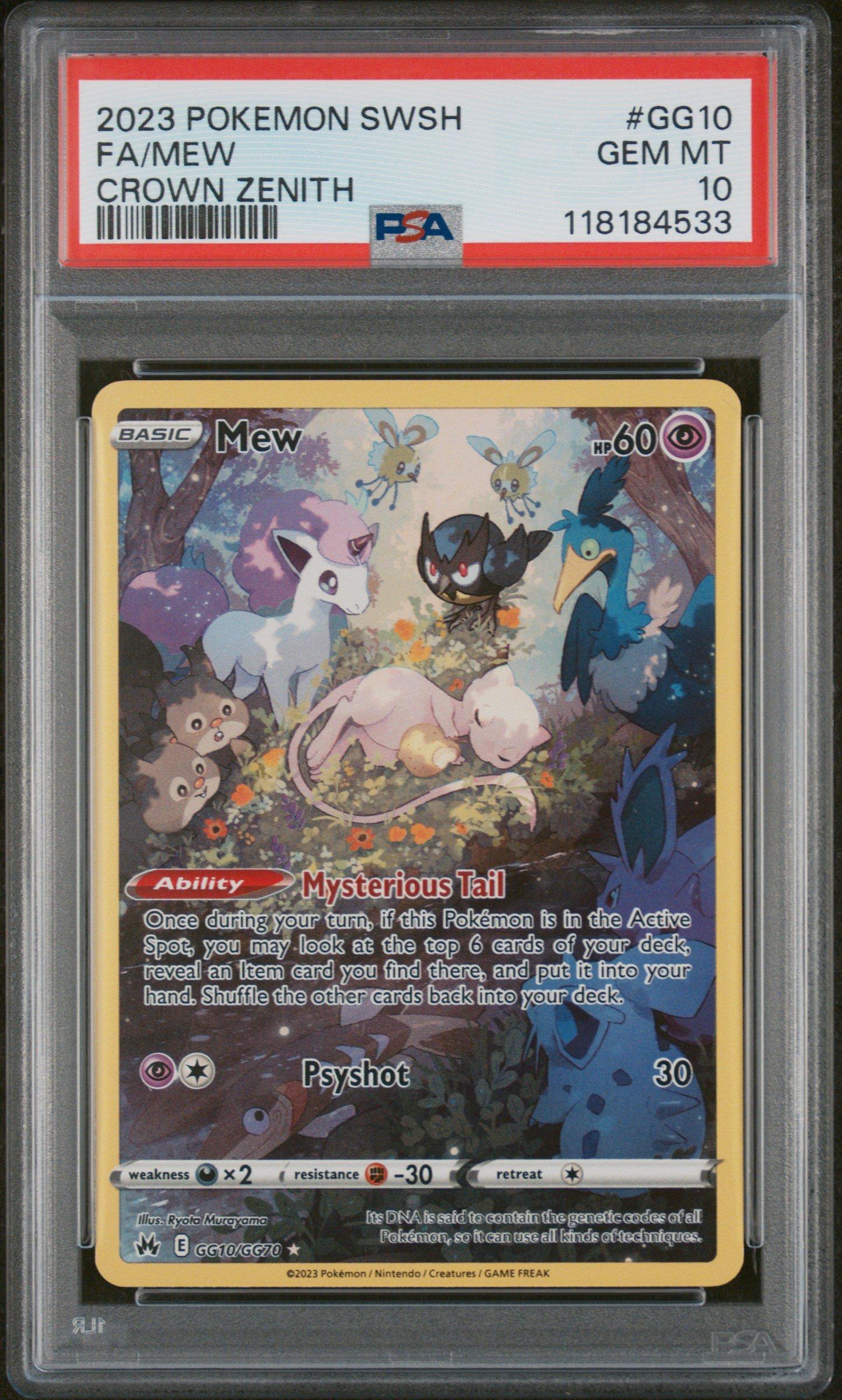 2023 Pokemon Sword And Shield Crown Zenith Gg10 Full Art/mew PSA