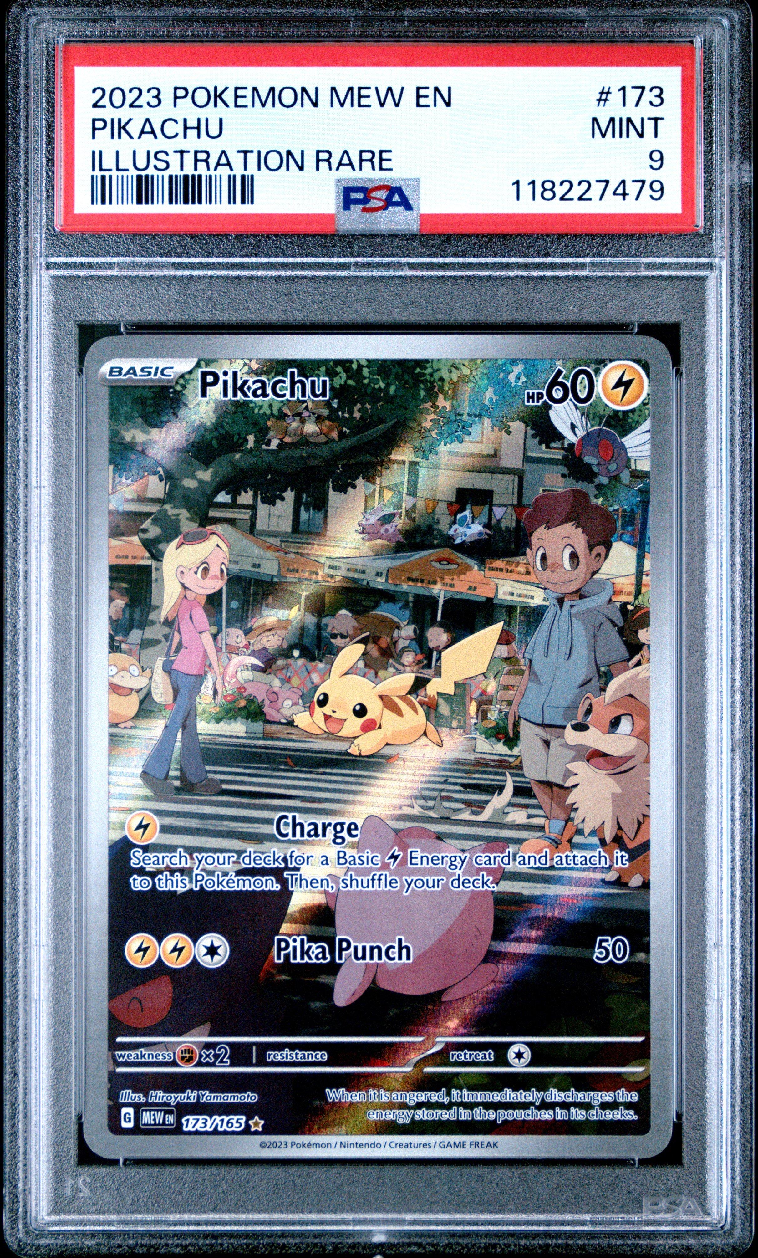 2023 Pokemon Mew En-151 173 Pikachu Illustration Rare PSA 9 Graded