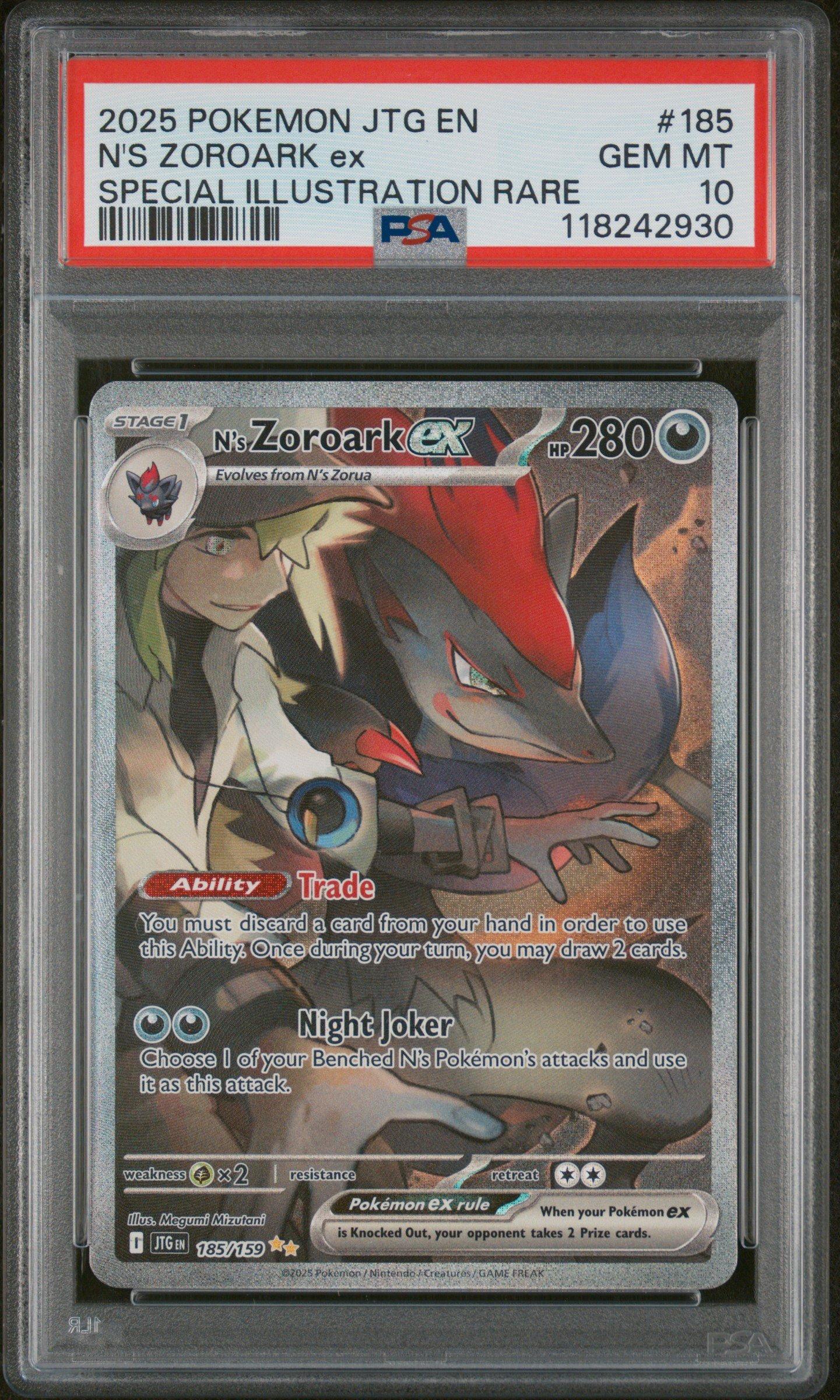 2025 Pokemon Jtg En-journey Together 185 N's Zoroark Ex Special