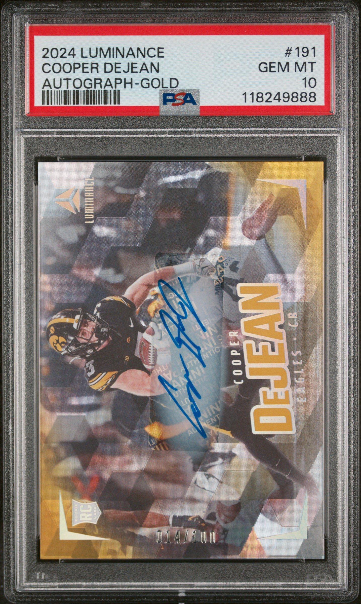 2024 Panini Luminance 191 Cooper Dejean Autograph-gold PSA 10