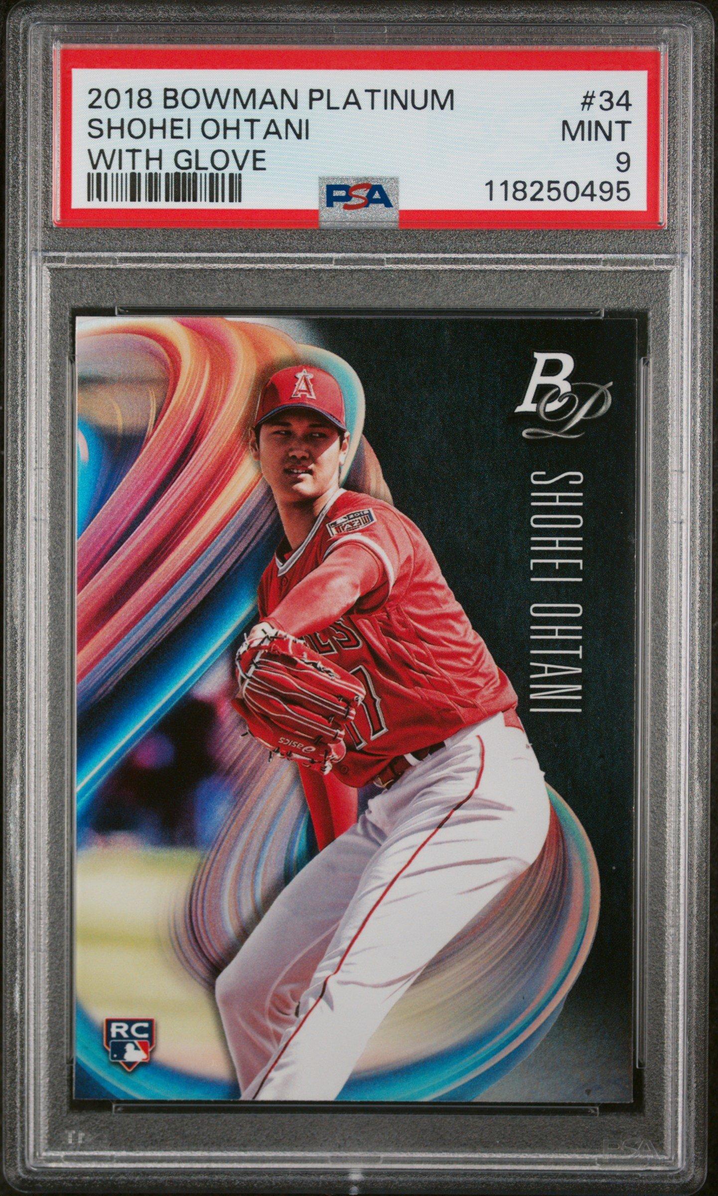 2018 Bowman Platinum 34 Shohei Ohtani With Glove PSA 9