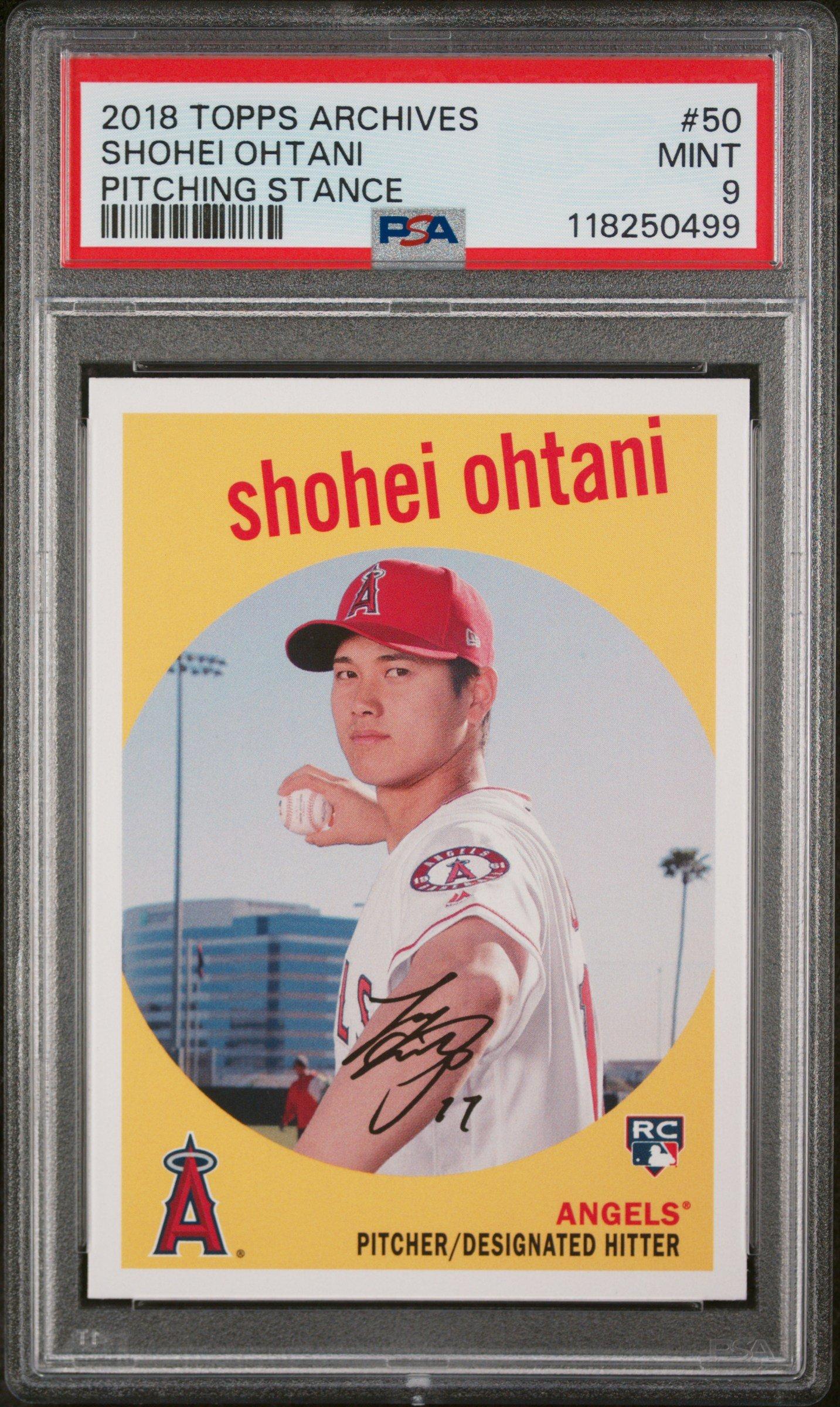 2018 Topps Archives 50 Shohei Ohtani Pitching Stance PSA 9