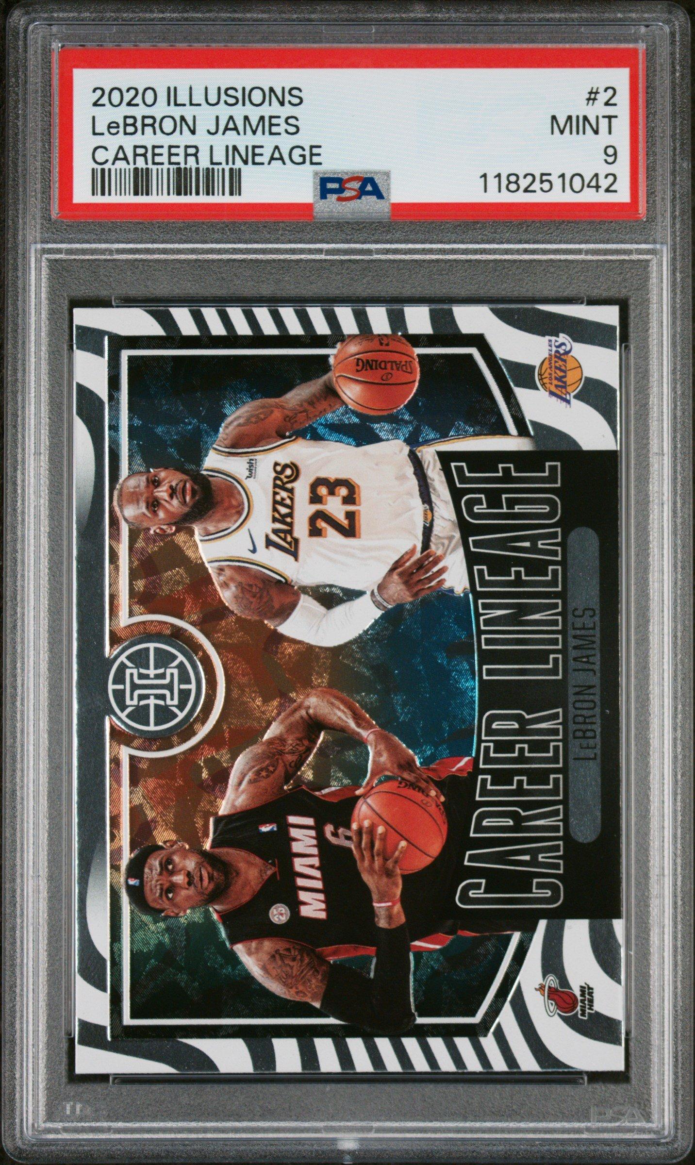 2020 Panini Illusions Career Lineage 2 Lebron James PSA 9
