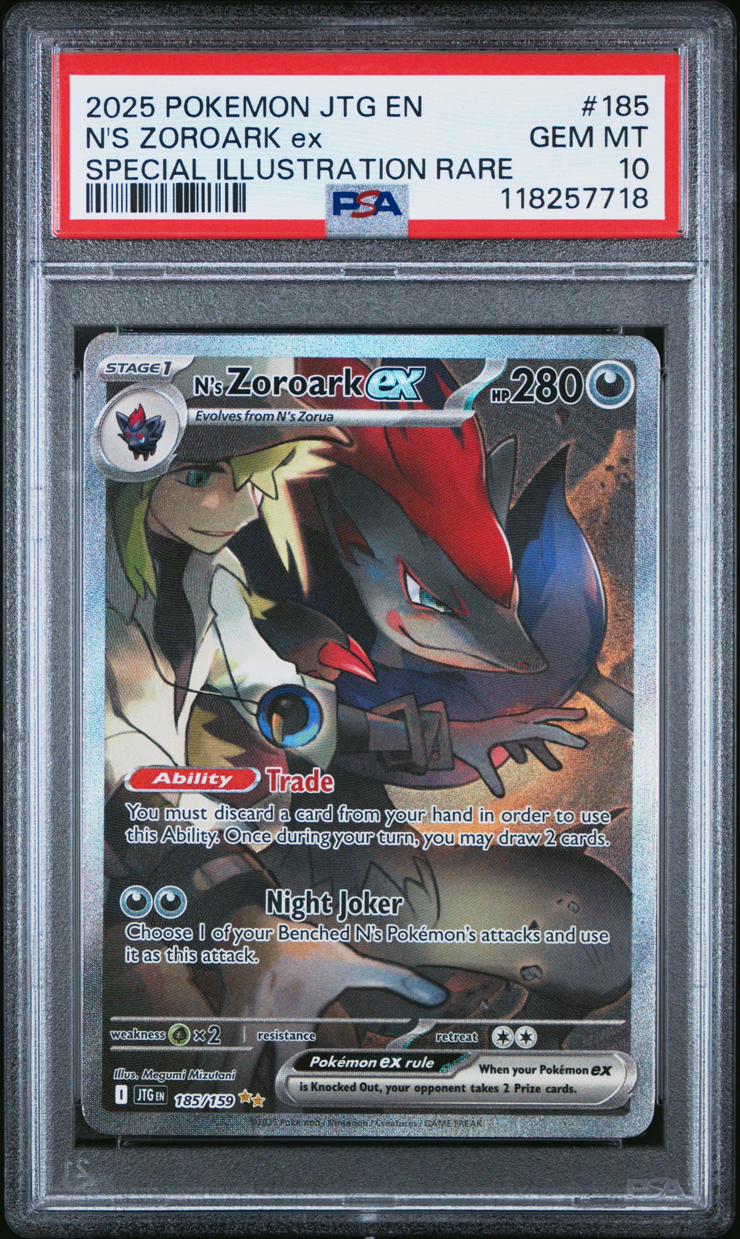 2025 Pokemon Jtg En-journey Together 185 N's Zoroark Ex Special