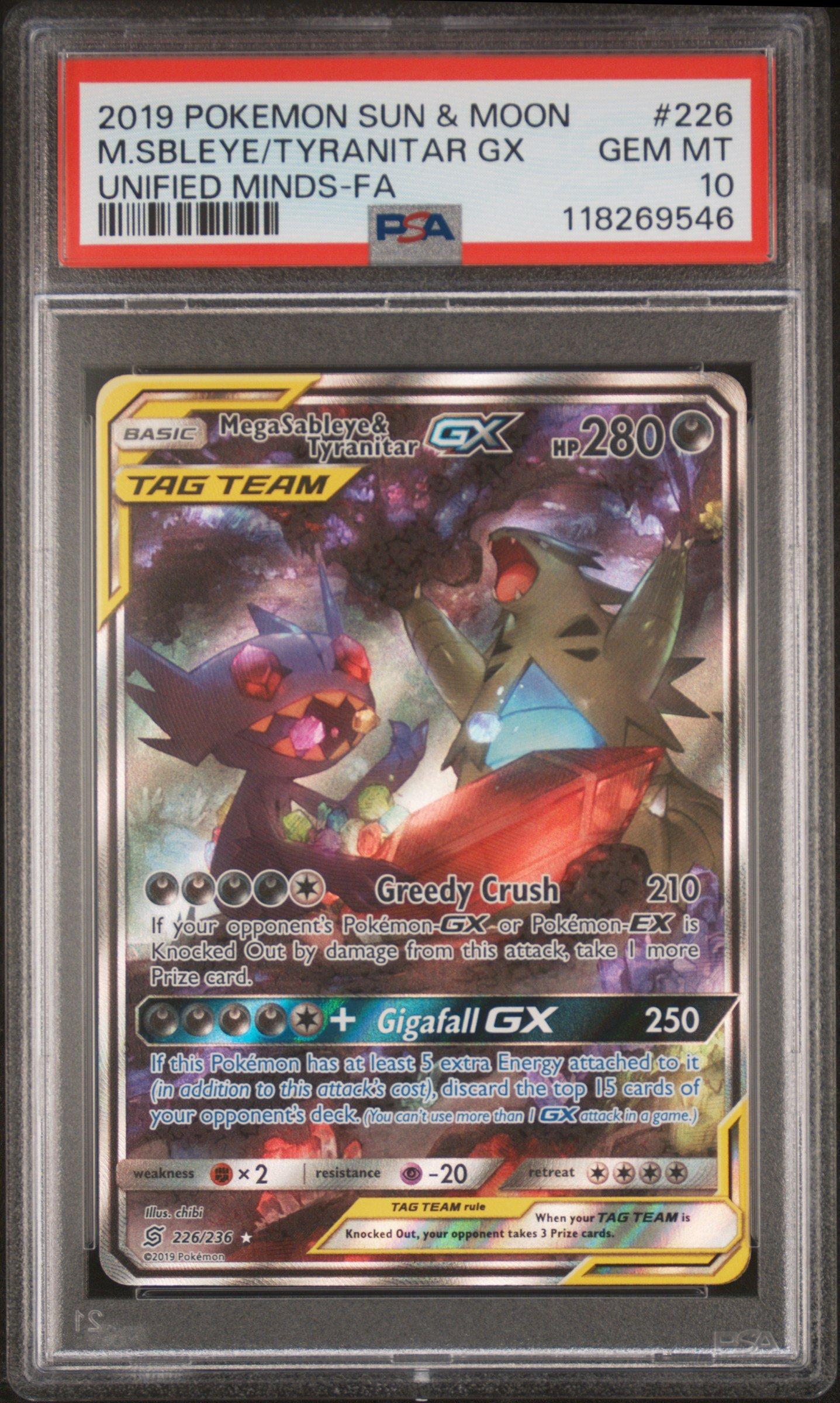 2019 Pokemon Sun & Moon Unified Minds 226 Full Art/mega Sableye