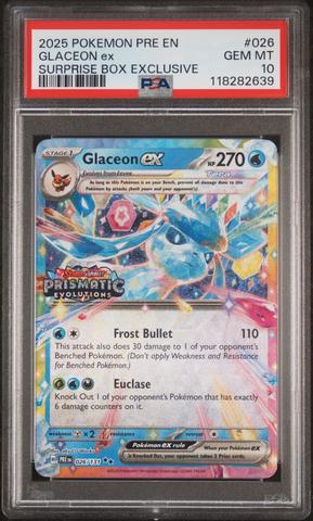 2025 Pokemon Pre En-prismatic Evolutions 026 Glaceon Ex Surprise