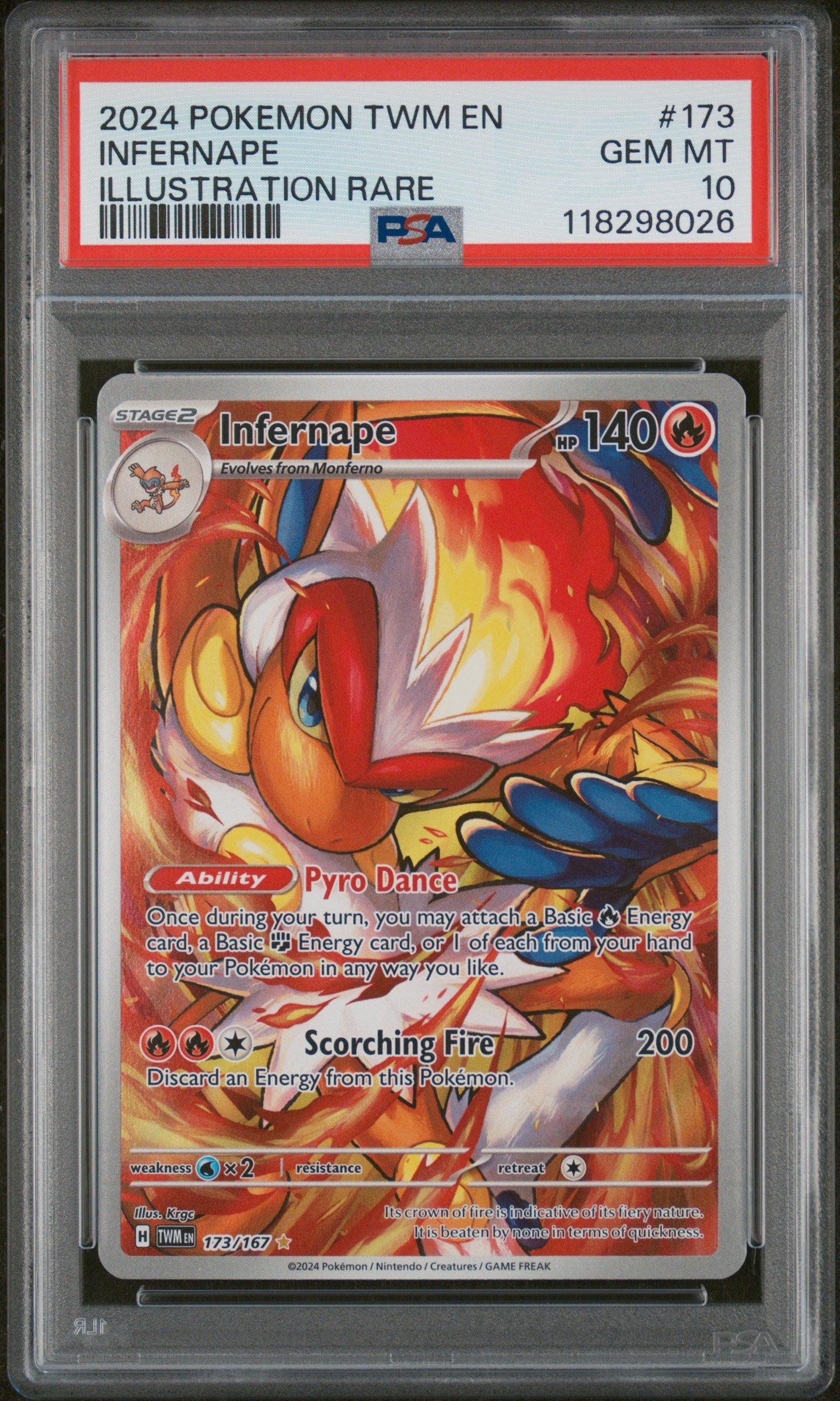 2024 Pokemon Twm En-twilight Masquerade 173 Infernape Illustration Rare PSA