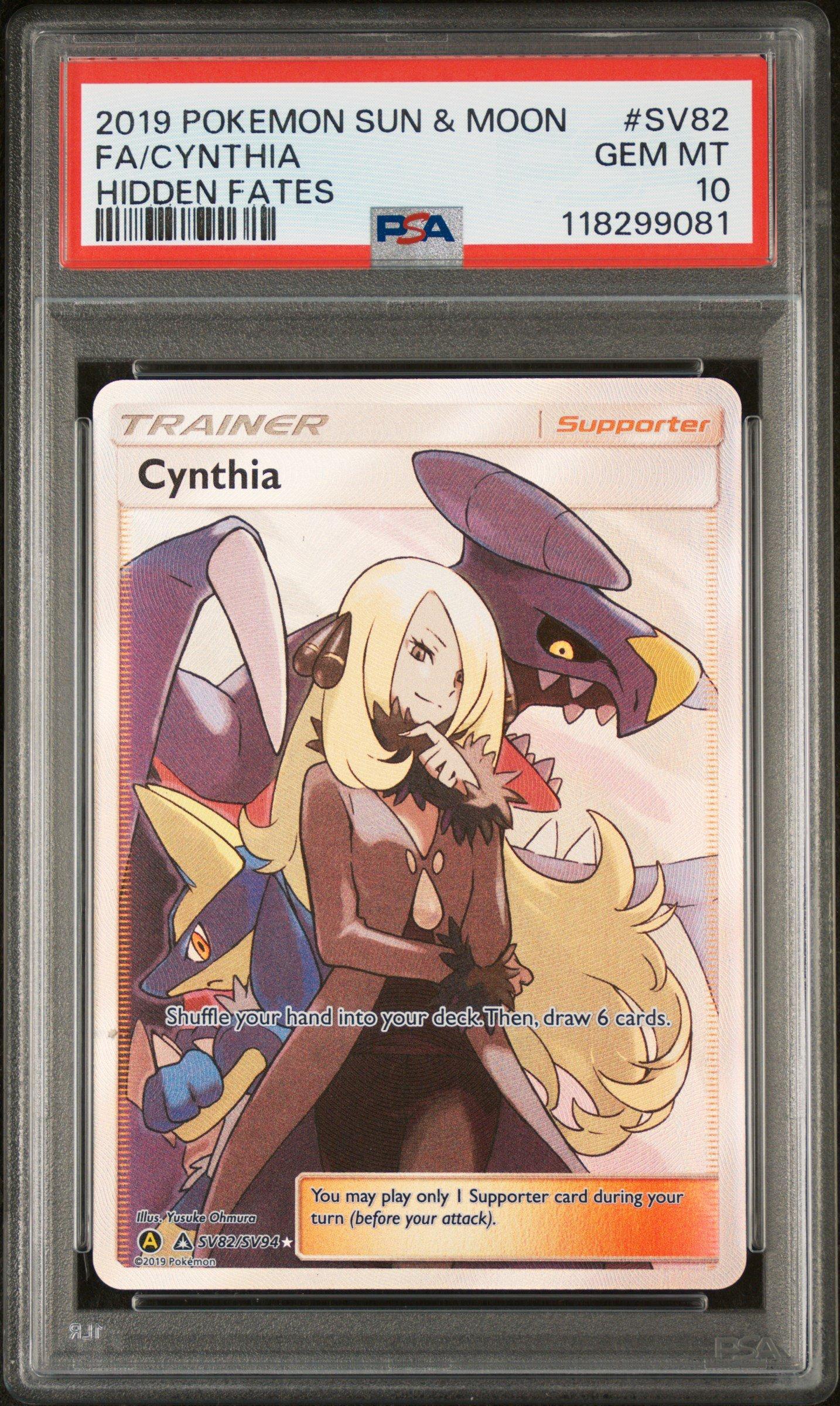 2019 Pokemon Sun & Moon Hidden Fates Sv82 Full Art/cynthia