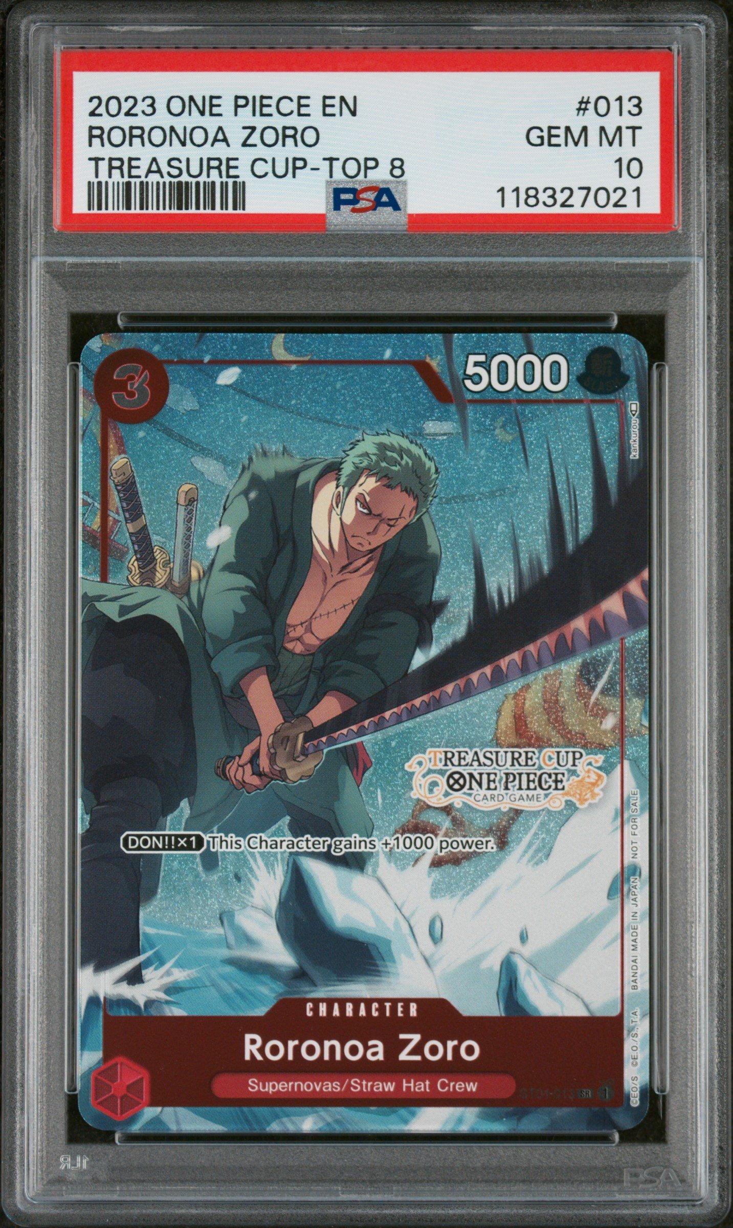 2023 One Piece Promos 013 Roronoa Zoro Treasure Cup 2023-top 8 PSA