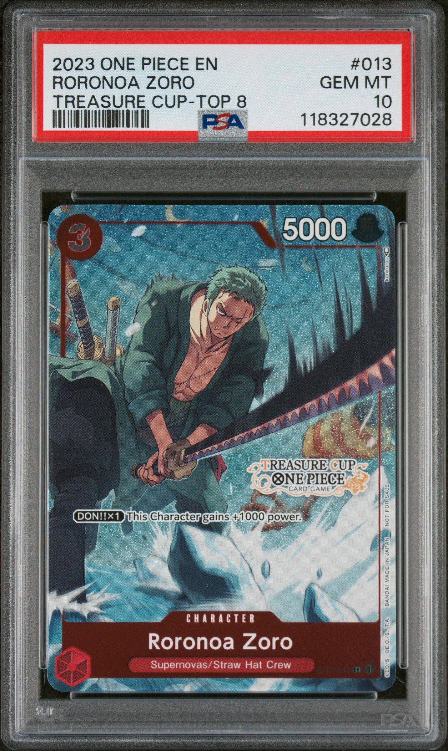 2023 One Piece Promos 013 Roronoa Zoro Treasure Cup 2023-top 8 PSA