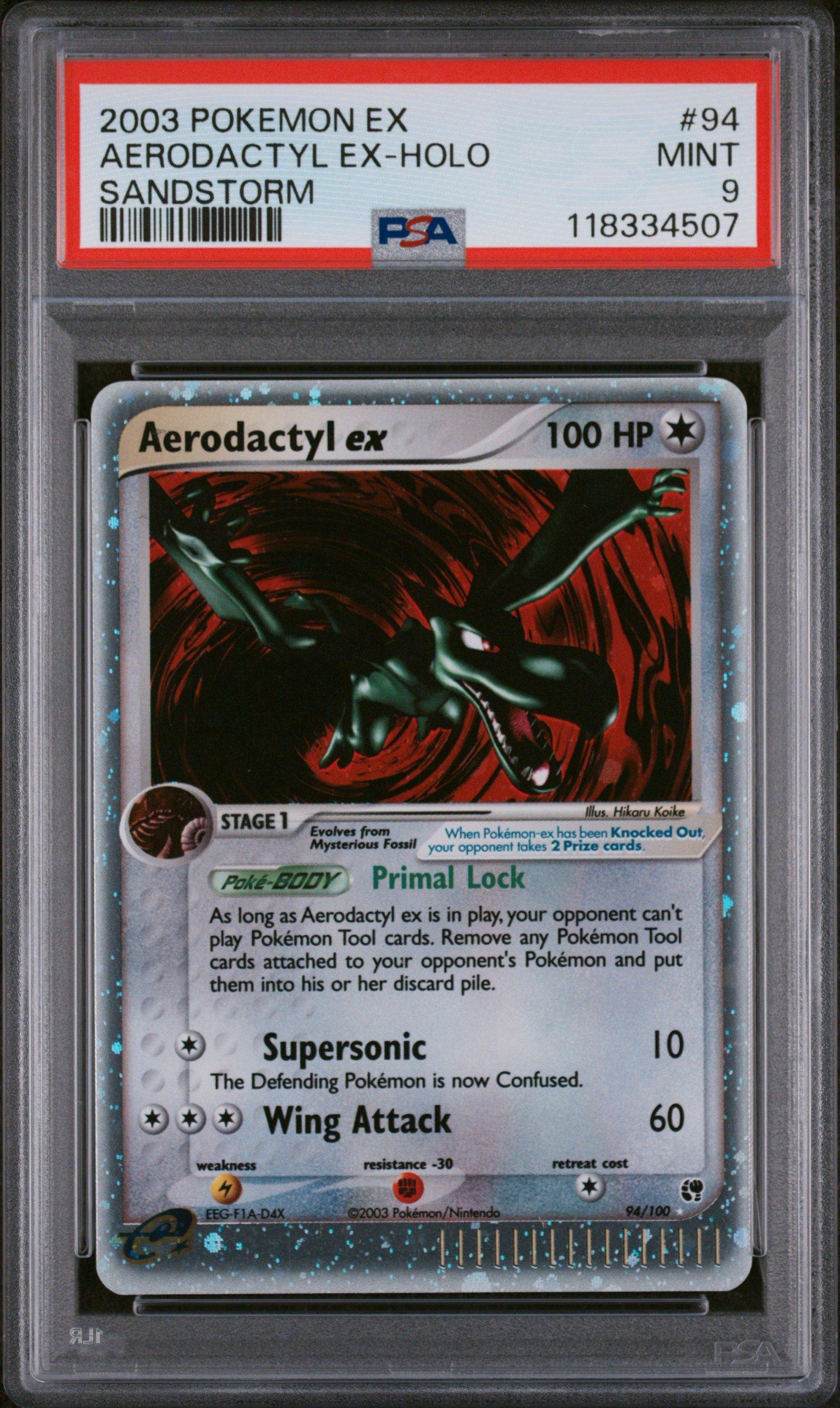 2003 Pokemon Ex Sandstorm 94 Aerodactyl Ex-holo PSA 9 Graded Card