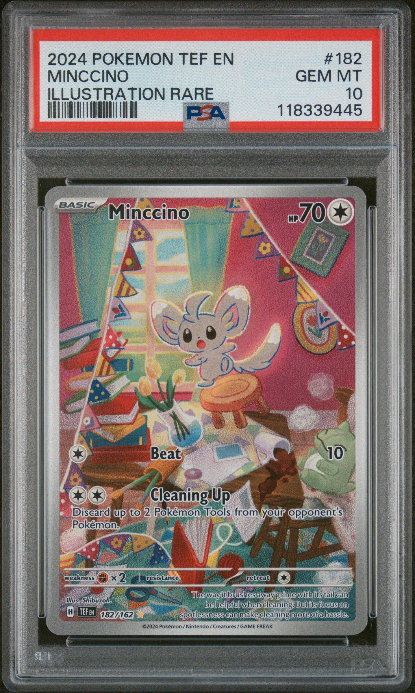 2024 Pokemon Tef En-temporal Forces 182 Minccino Illustration Rare