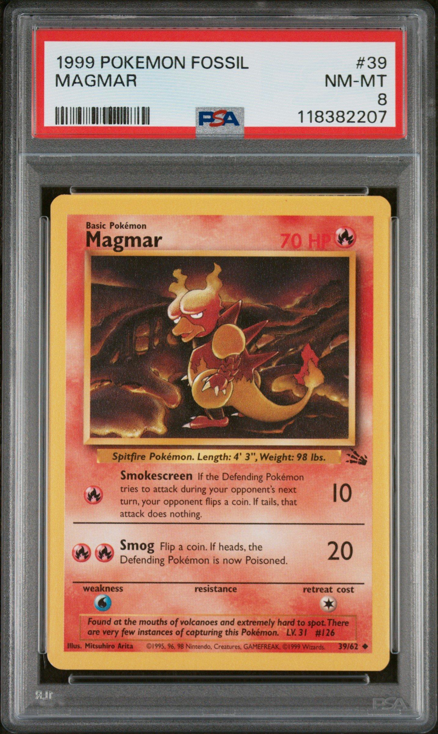 1999 Pokemon Fossil 39 Magmar PSA