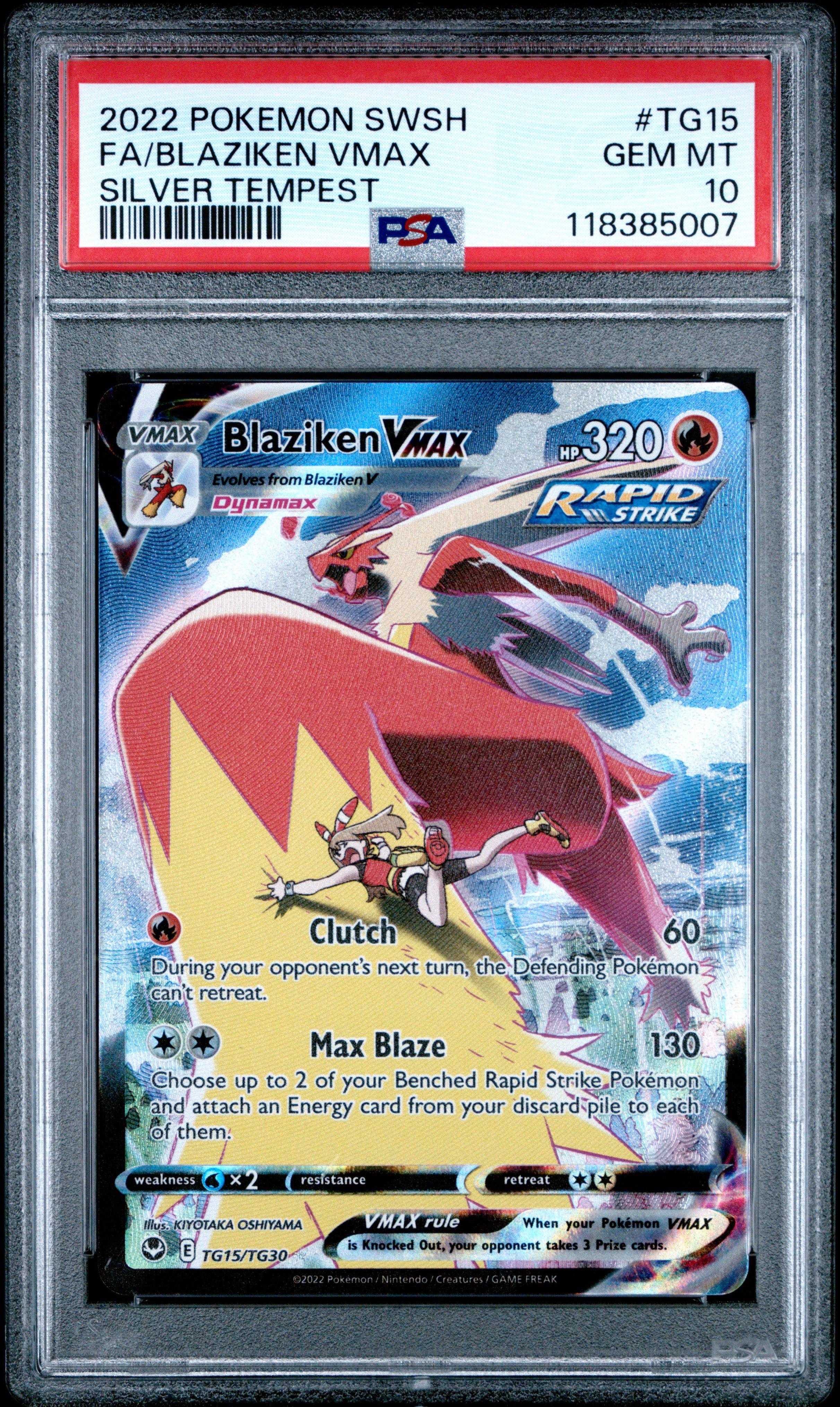 2022 Pokemon Sword & Shield Silver Tempest Tg15 Full Art/blaziken