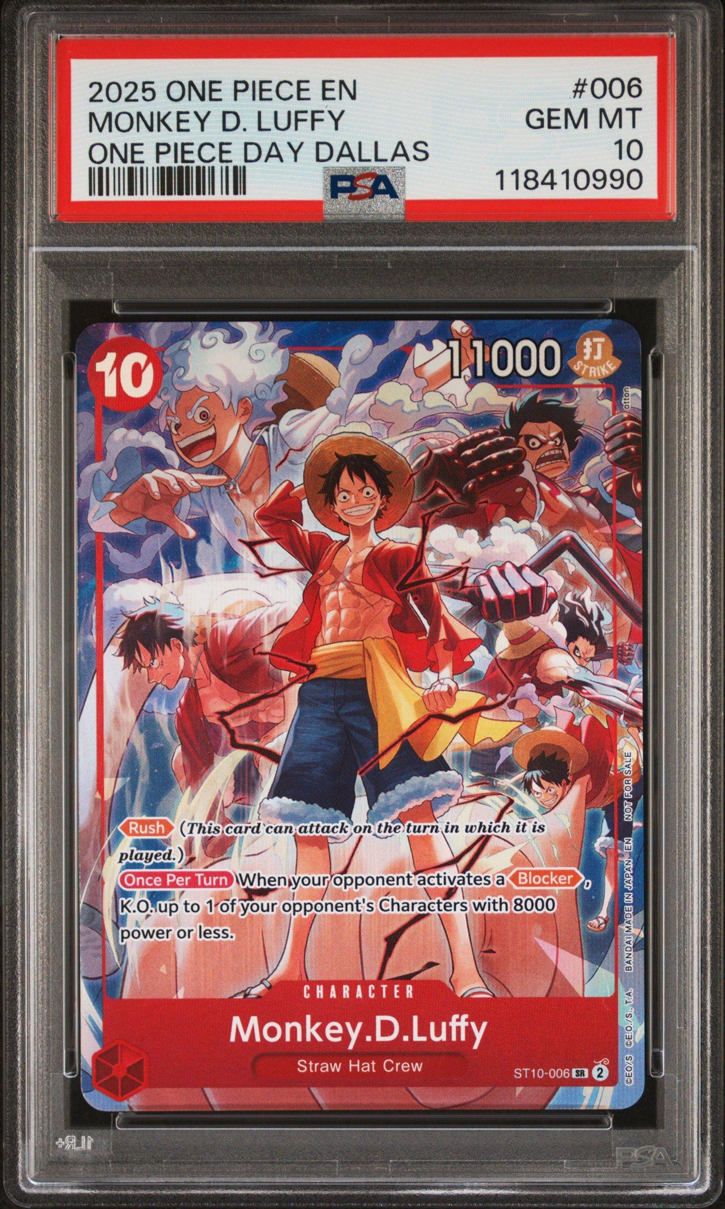2025 One Piece Promos 006 Monkey D. Luffy One Piece Day Dallas PSA