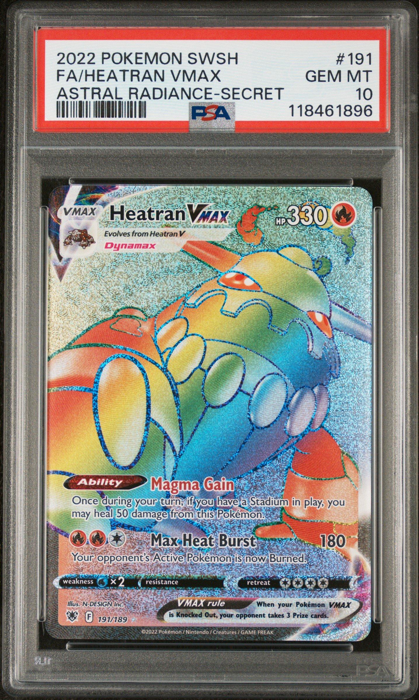 2022 Pokemon Sword & Shield Astral Radiance 191 Full Art/heatran Vmax Secret PSA 10
