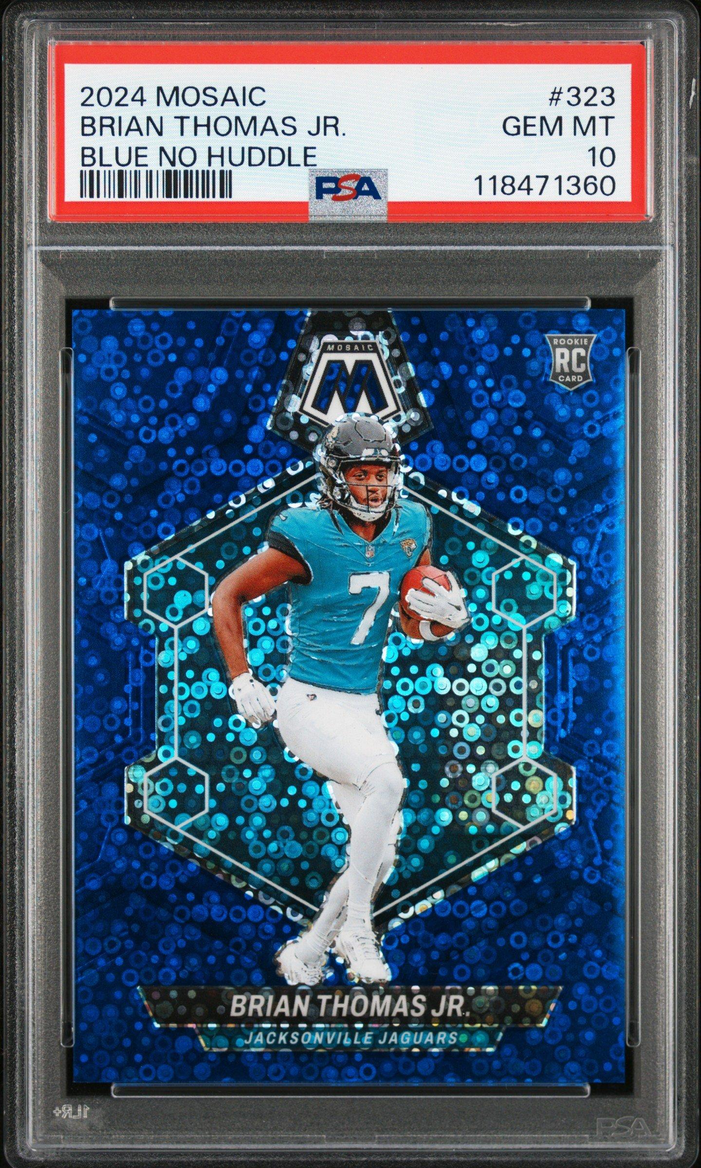 2024 Panini Mosaic 323 Brian Thomas Jr.Blue No Huddle PSA 10
