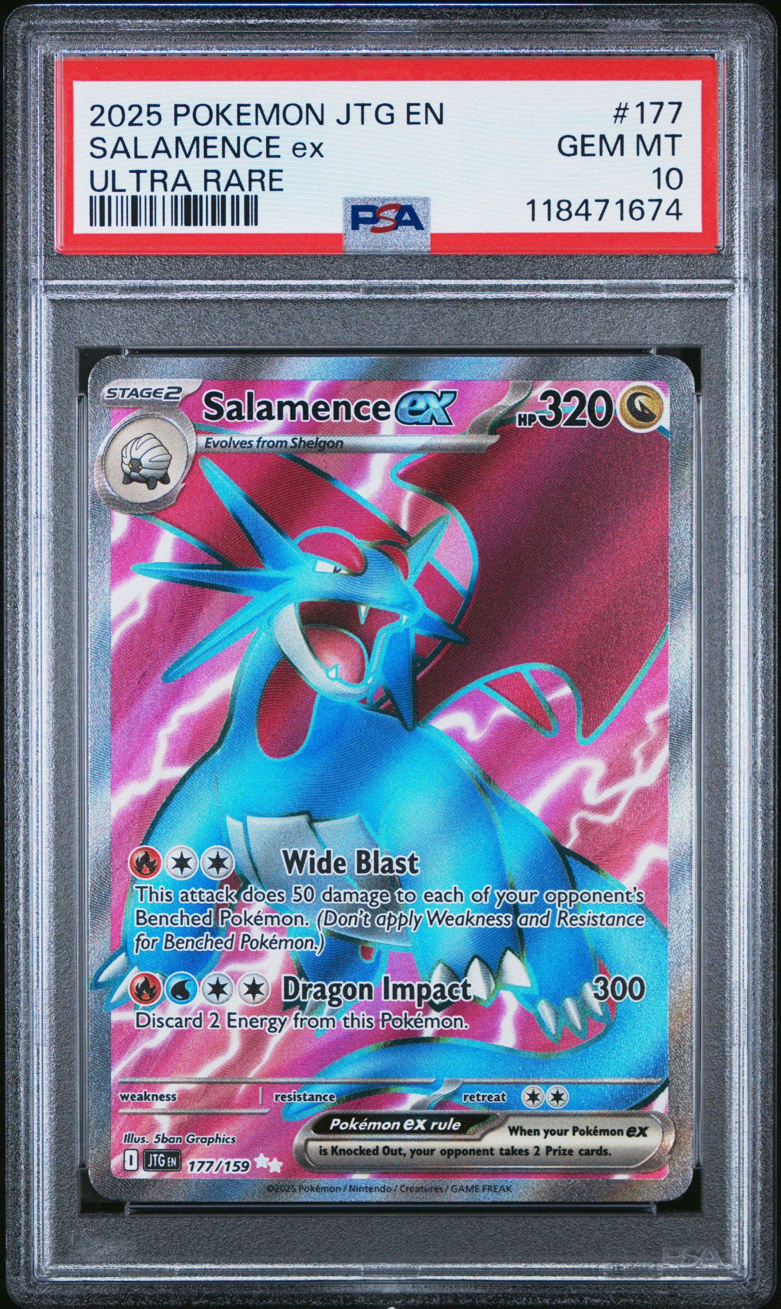 2025 Pokemon Jtg En-journey Together 177 Salamence Ex Ultra Rare