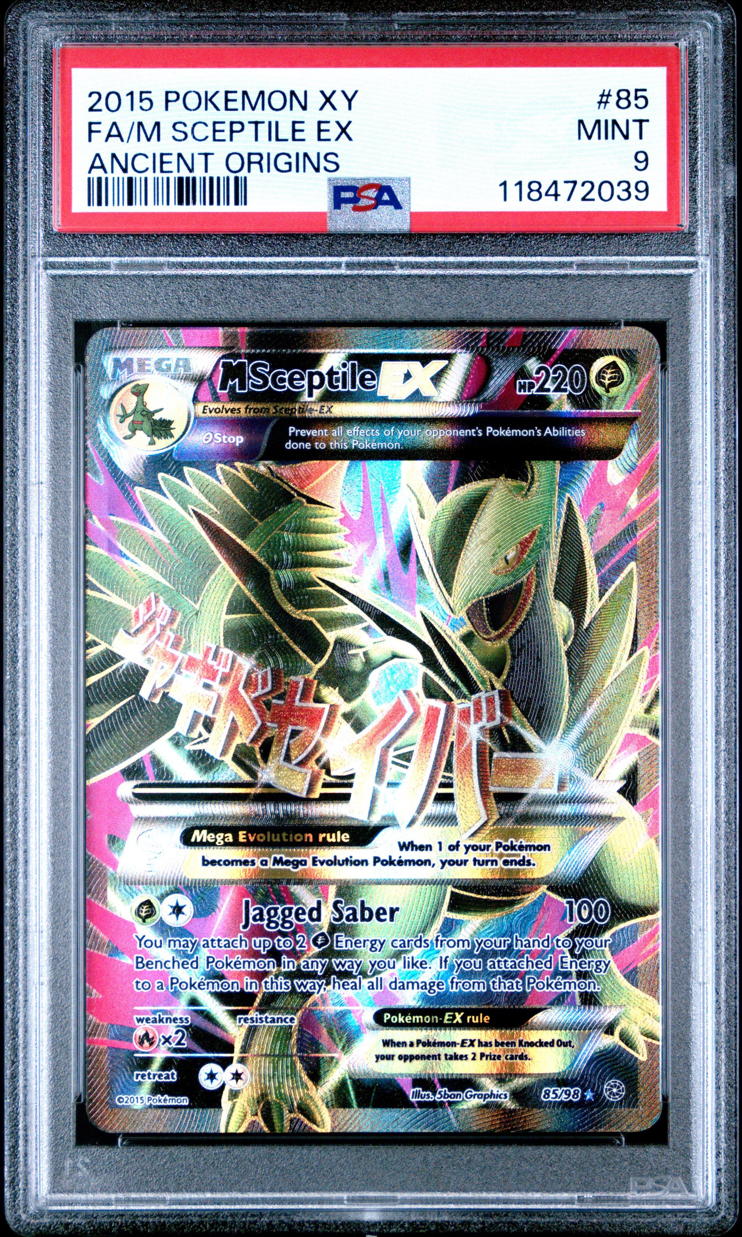 2015 Pokemon Xy Ancient Origins 85 Full Art/m Sceptile Ex PSA 9