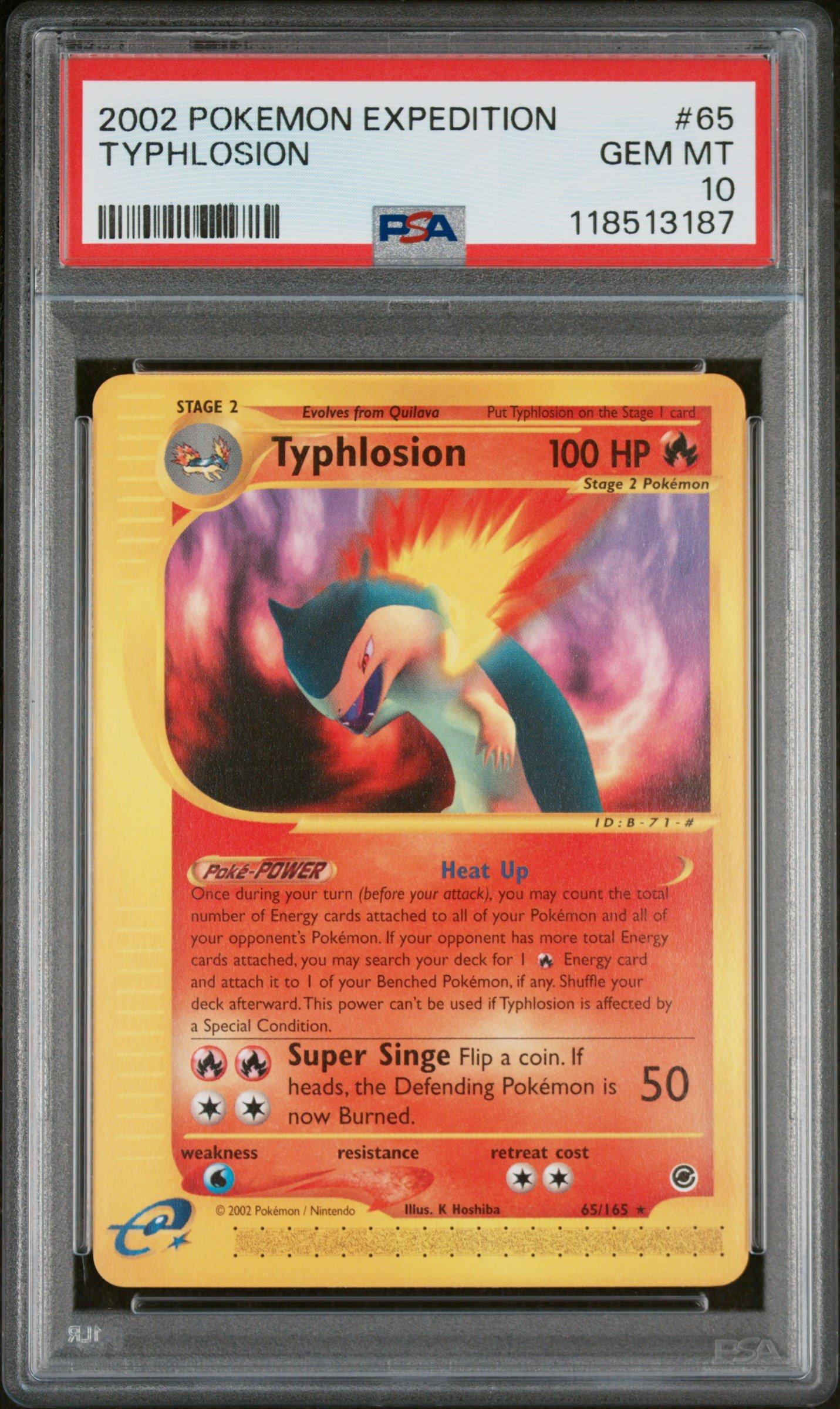 2002 Pokemon Expedition 65 Typhlosion PSA 10