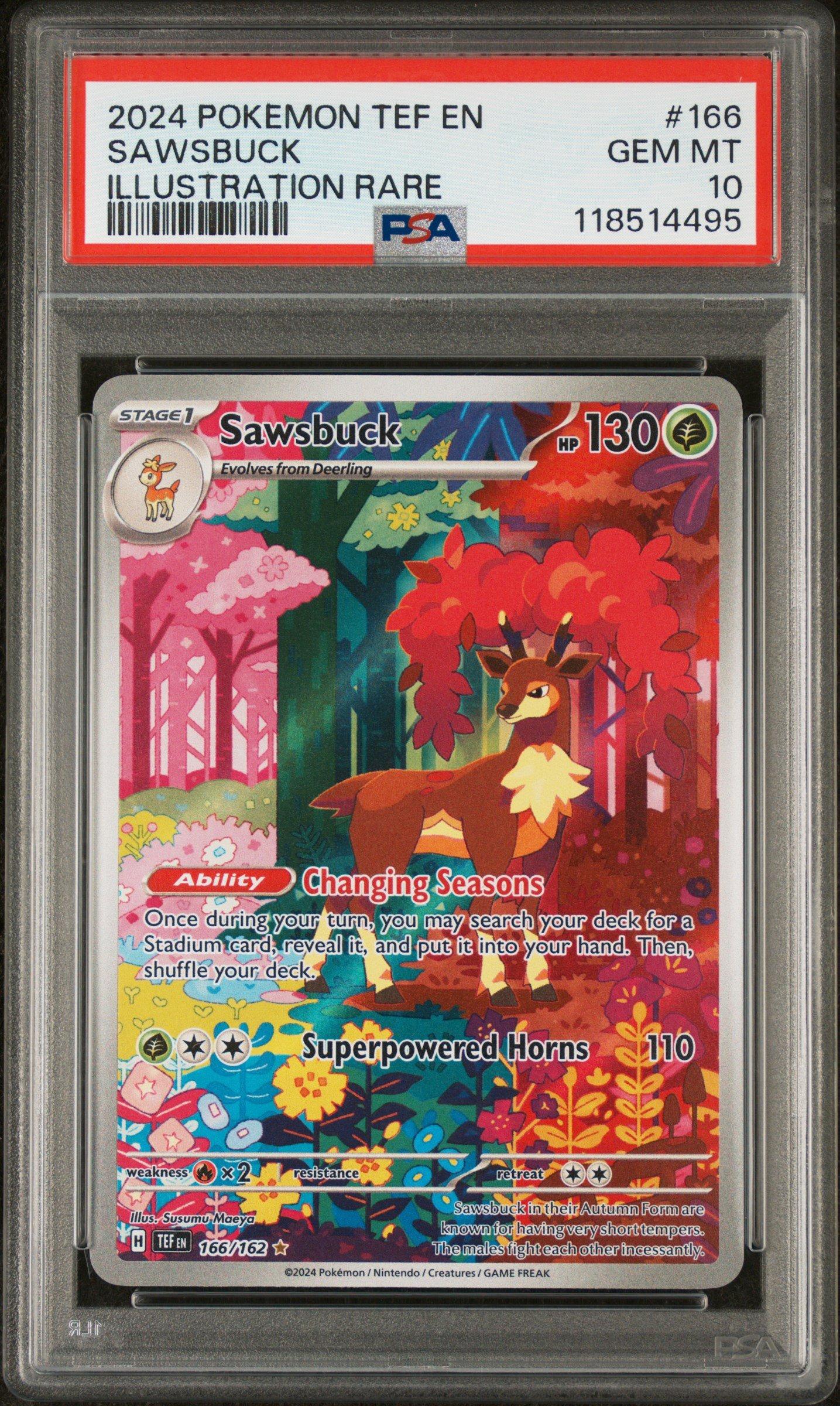 2024 Pokemon Tef En-temporal Forces 166 Sawsbuck Illustration Rare