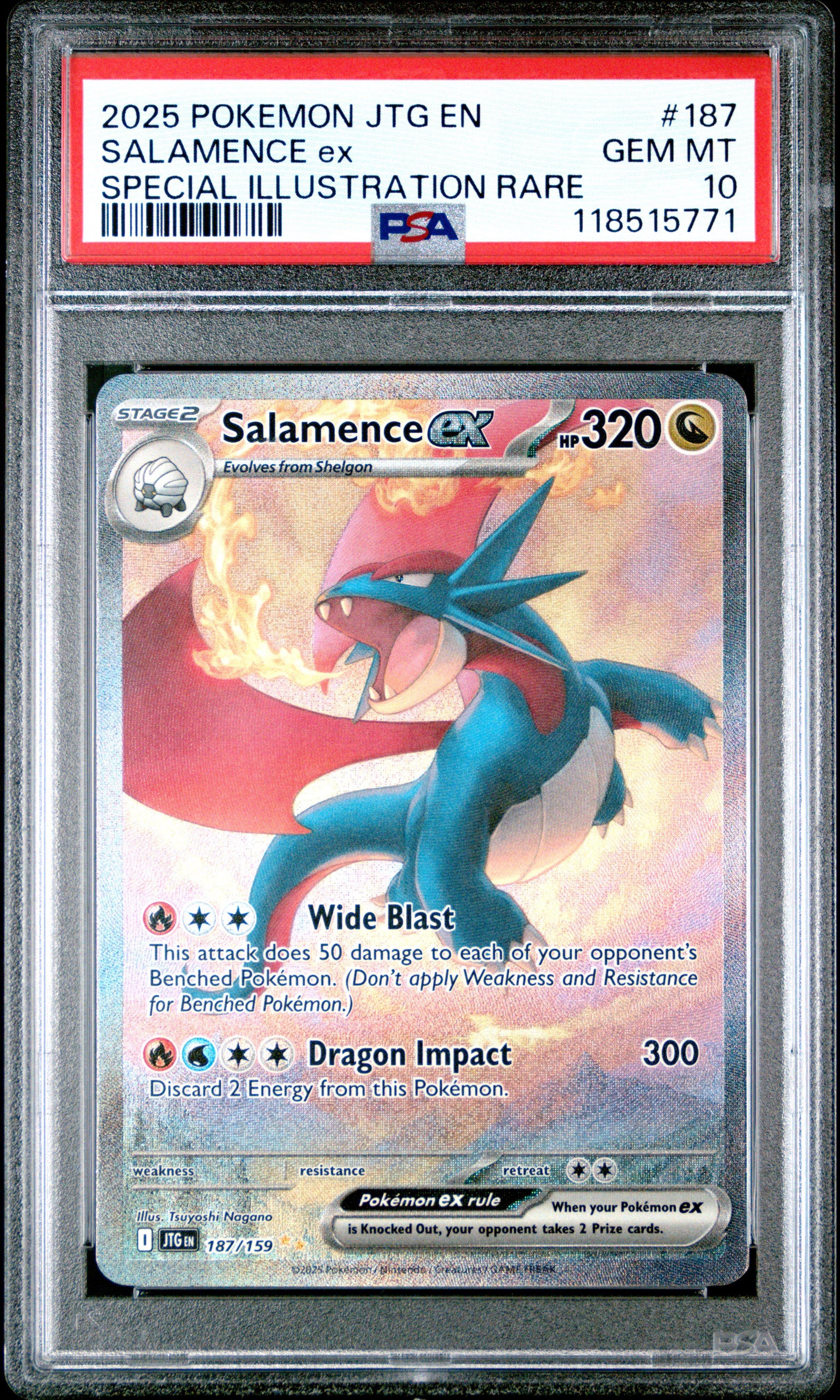 2025 Pokemon Jtg En-journey Together 187 Salamence Ex Special
