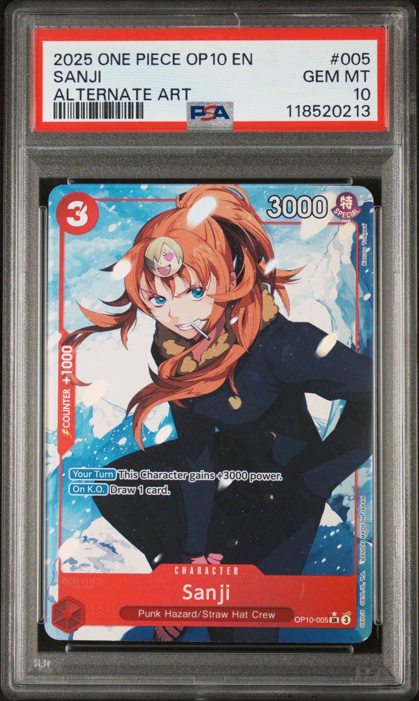 2025 One Piece Op10-royal Blood 005 Sanji Alternate Art PSA 10