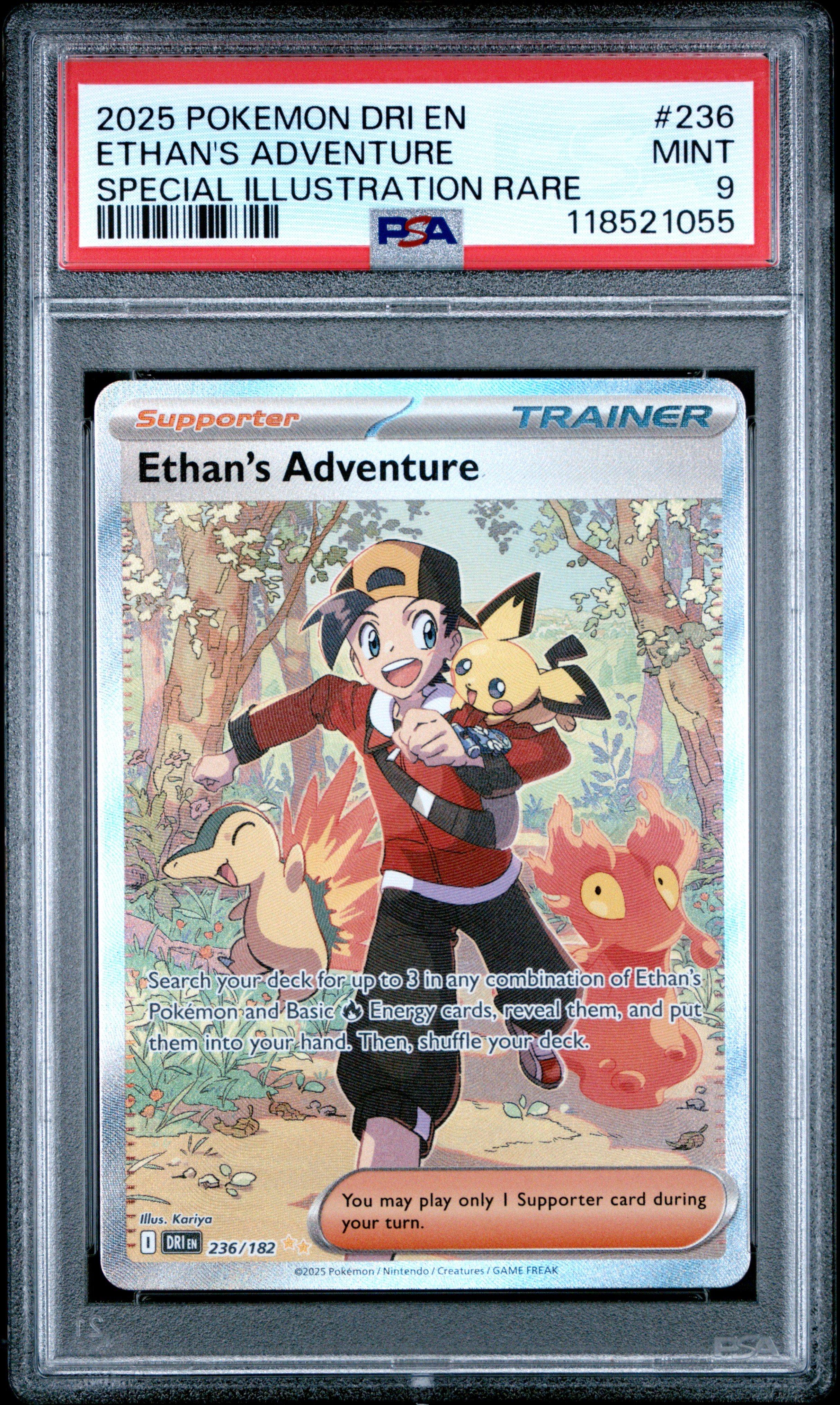2025 Pokemon Dri En-destined Rivals 236 Ethan's Adventure Special Illustration Rare PSA