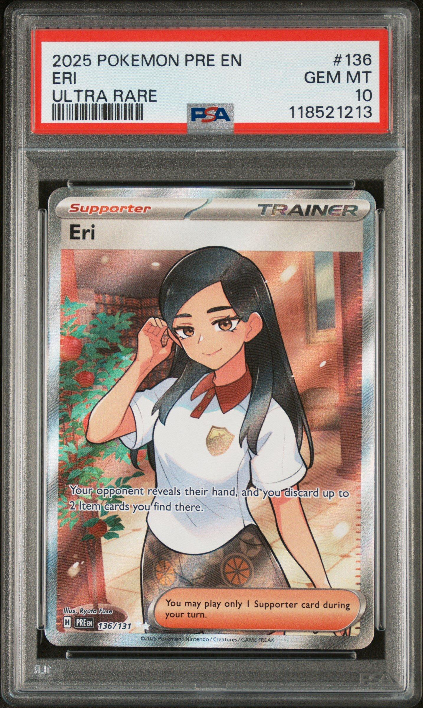 2025 Pokemon Pre En-prismatic Evolutions 136 Eri Ultra Rare PSA 10