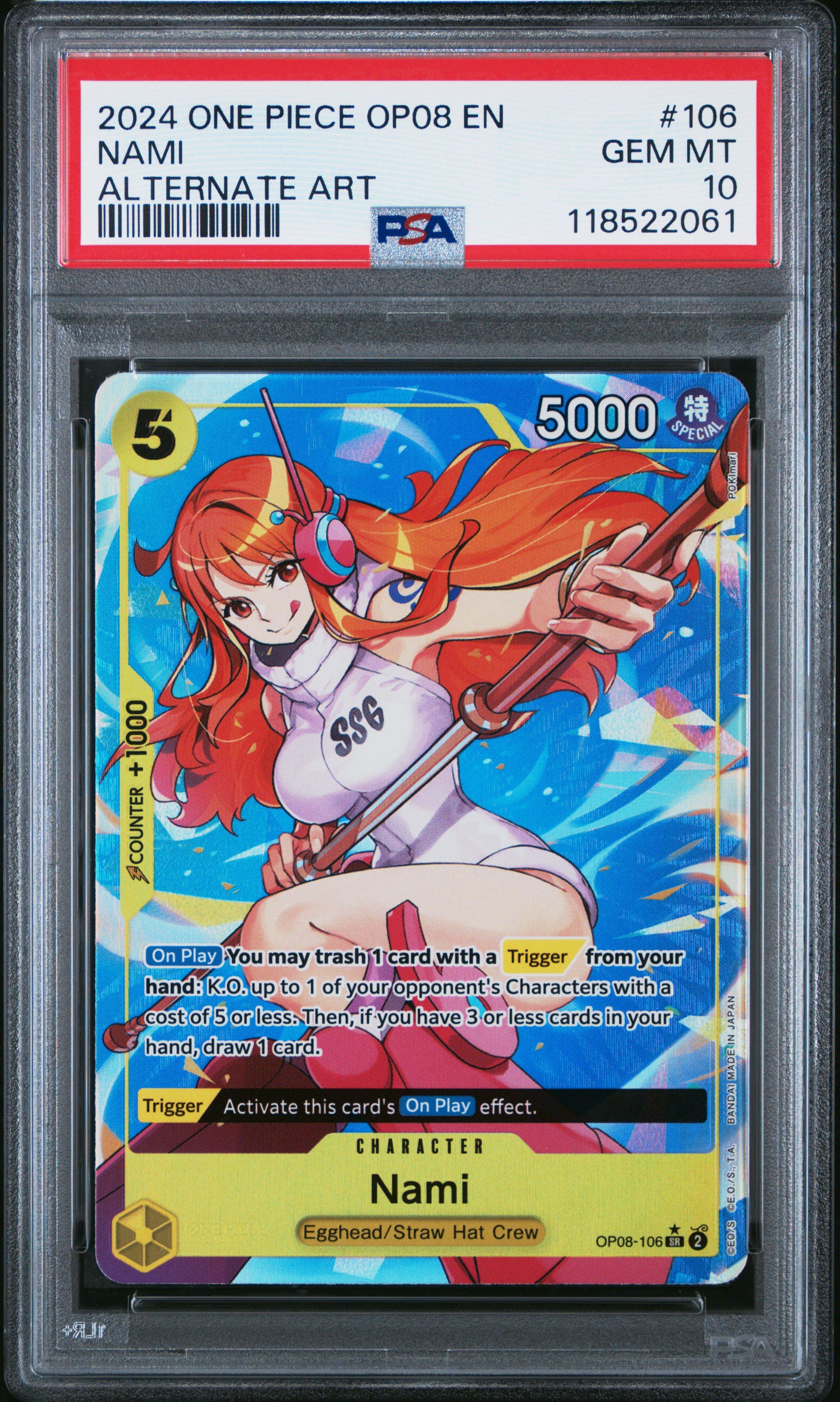 2024 ONE PIECE ナミ ALT ART PSA 10 2024 One Piece Op08-two Legends 106 Nami Alternate Art PSA 10