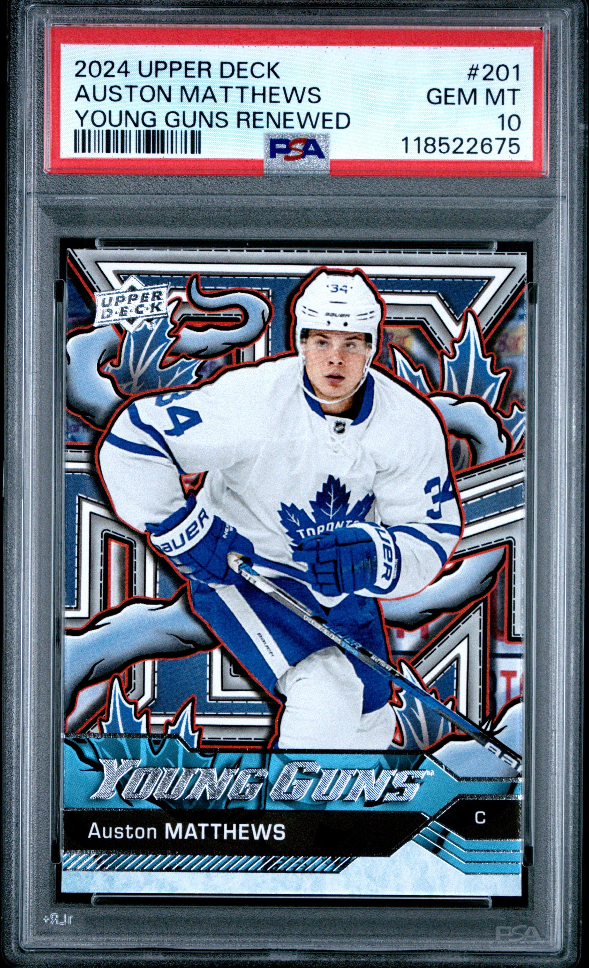 2024 Upper Deck Young Guns Renewed 201 Auston Matthews PSA 10 