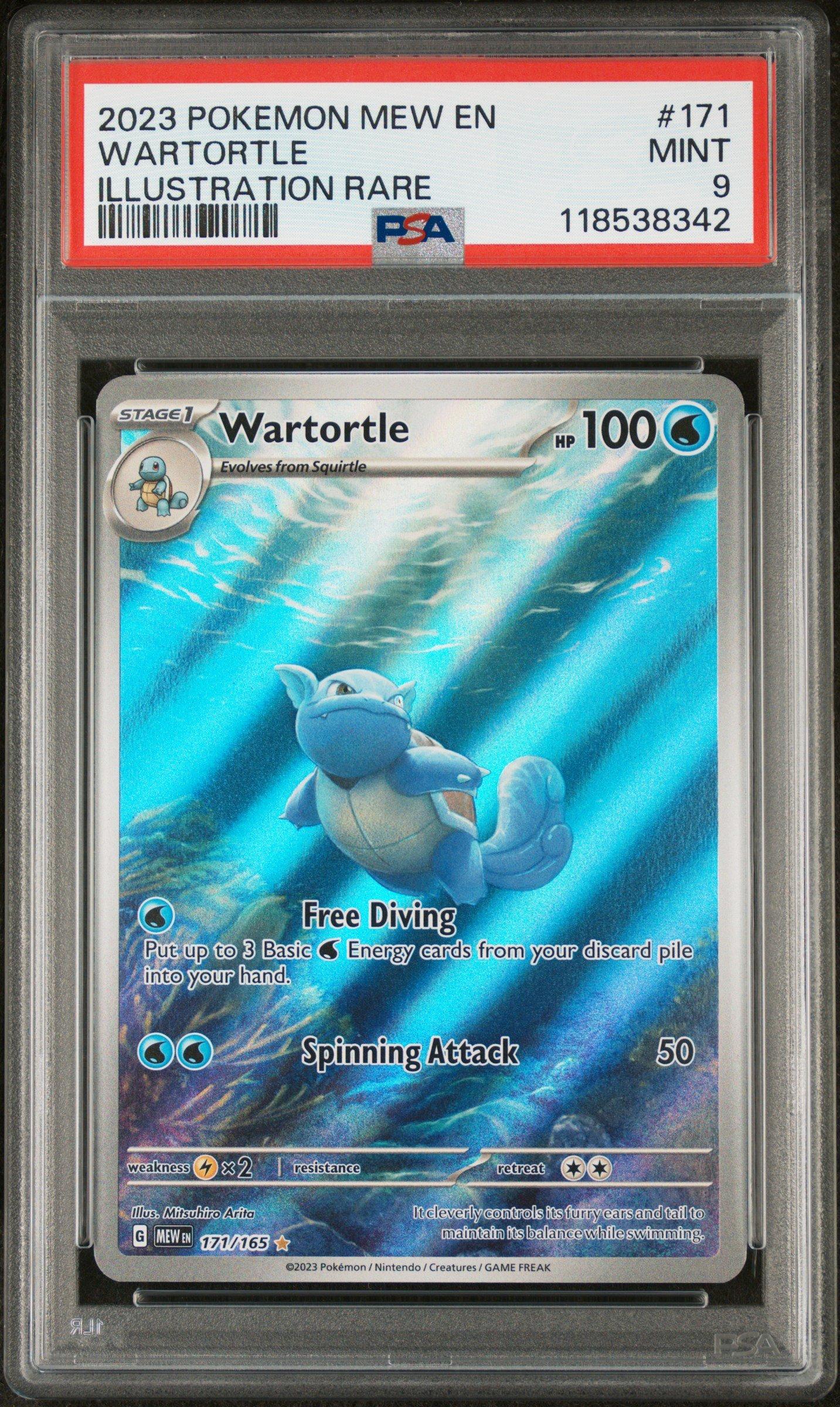 2023 Pokemon Mew En-151 171 Wartortle Illustration Rare PSA 9