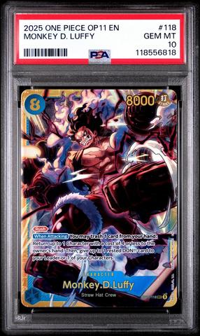 2025 ONE PIECE OP11 JP #118 モンキー・D・ルフィ 2025 PSA 10 Monkey D Luffy OP11-118 SEC Parallel ONE PIECE