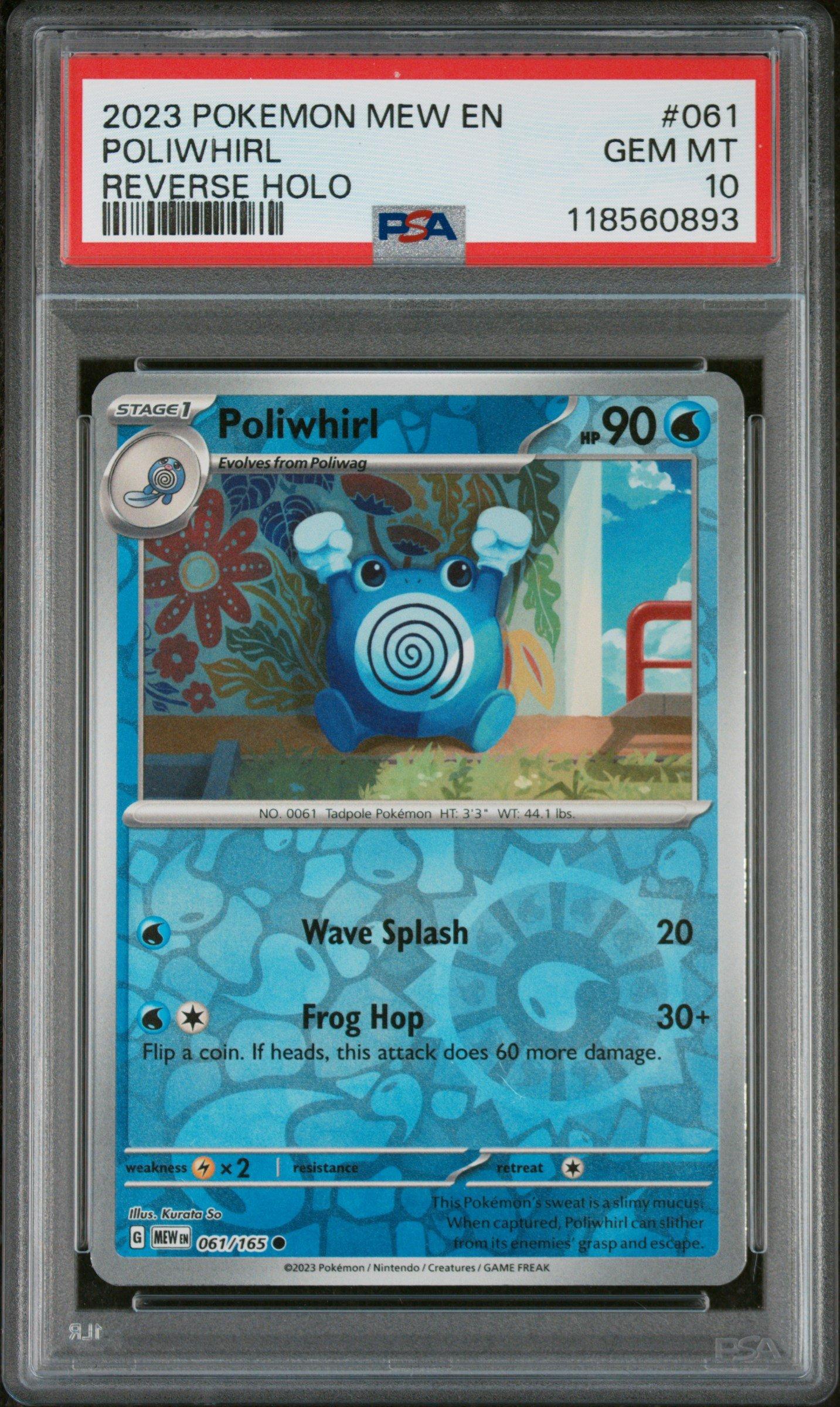 2023 Pokemon Mew En-151 061 Poliwhirl Reverse Holo PSA 10