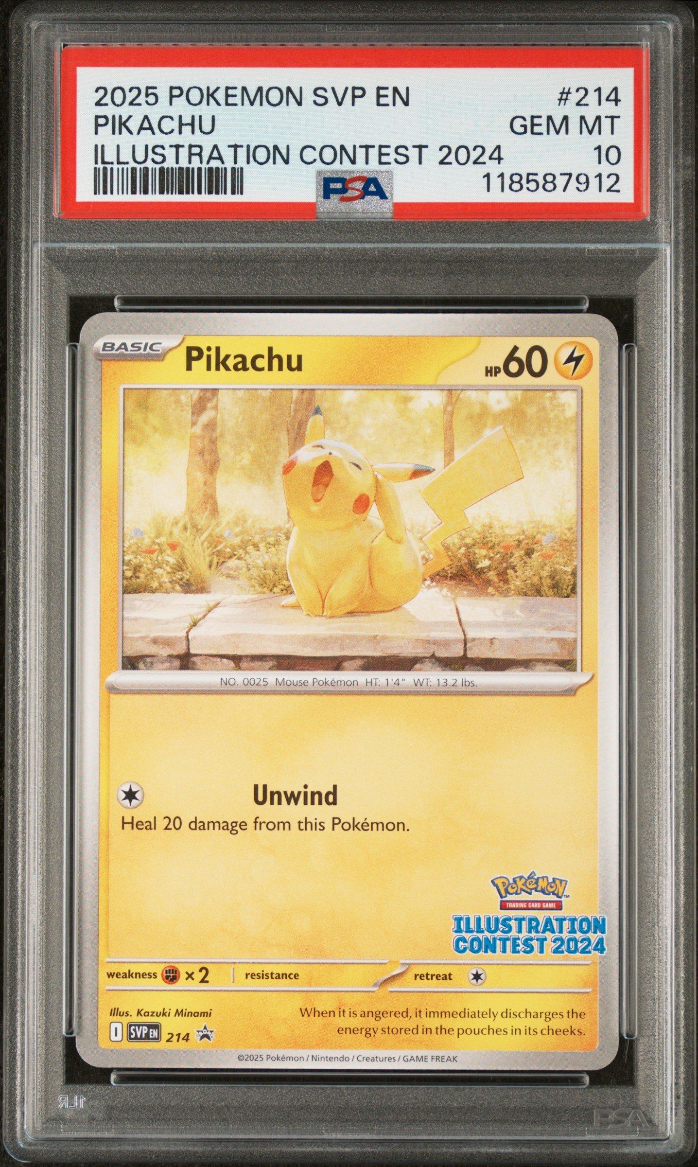 【PSA10】ピカチュウ ILLUSTRATION CONTEST 2024 2025 Pokemon Svp En-sv Black Star Promo 214 Pikachu Illustration