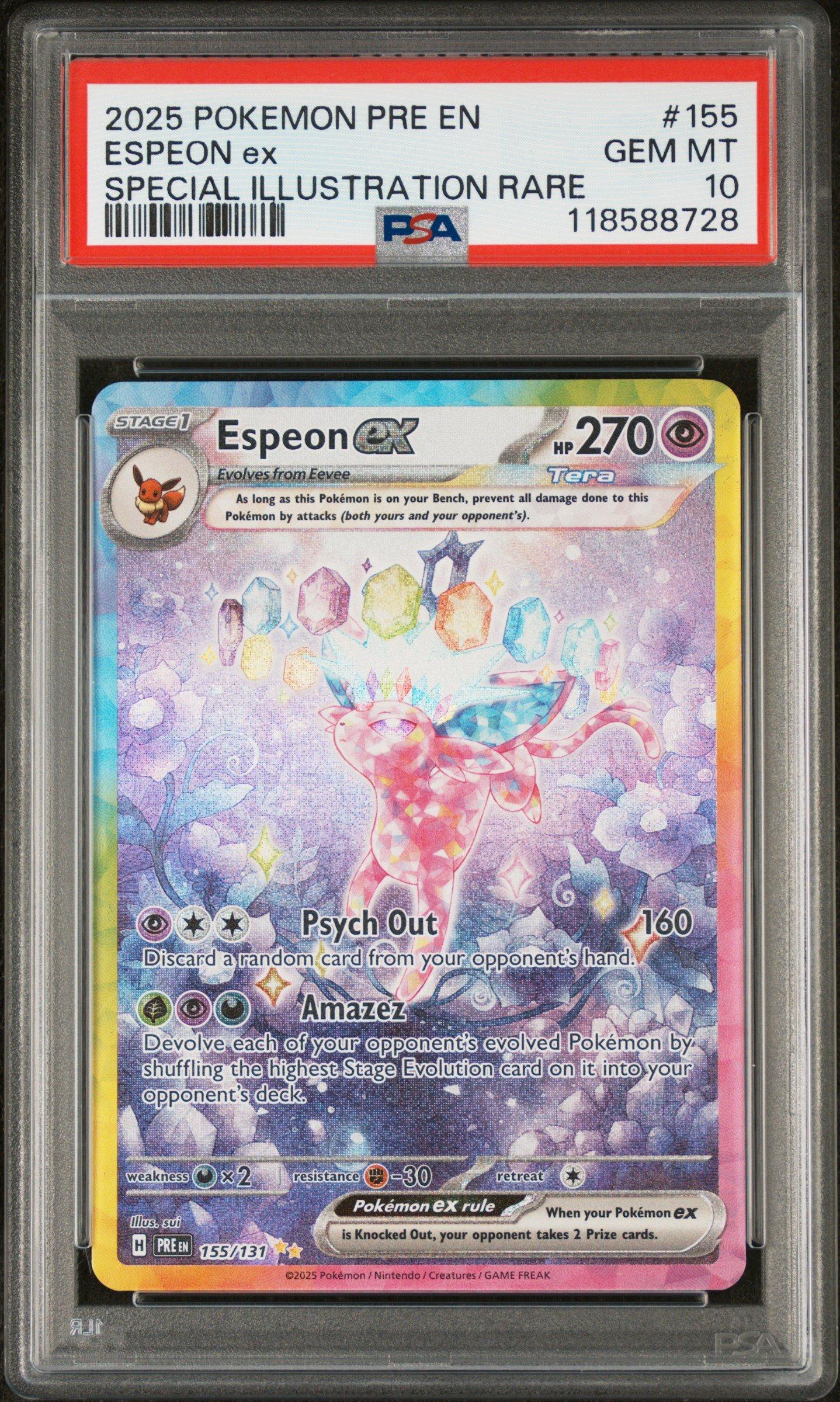 2025 Pokemon Pre En-prismatic Evolutions 155 Espeon Ex Special 