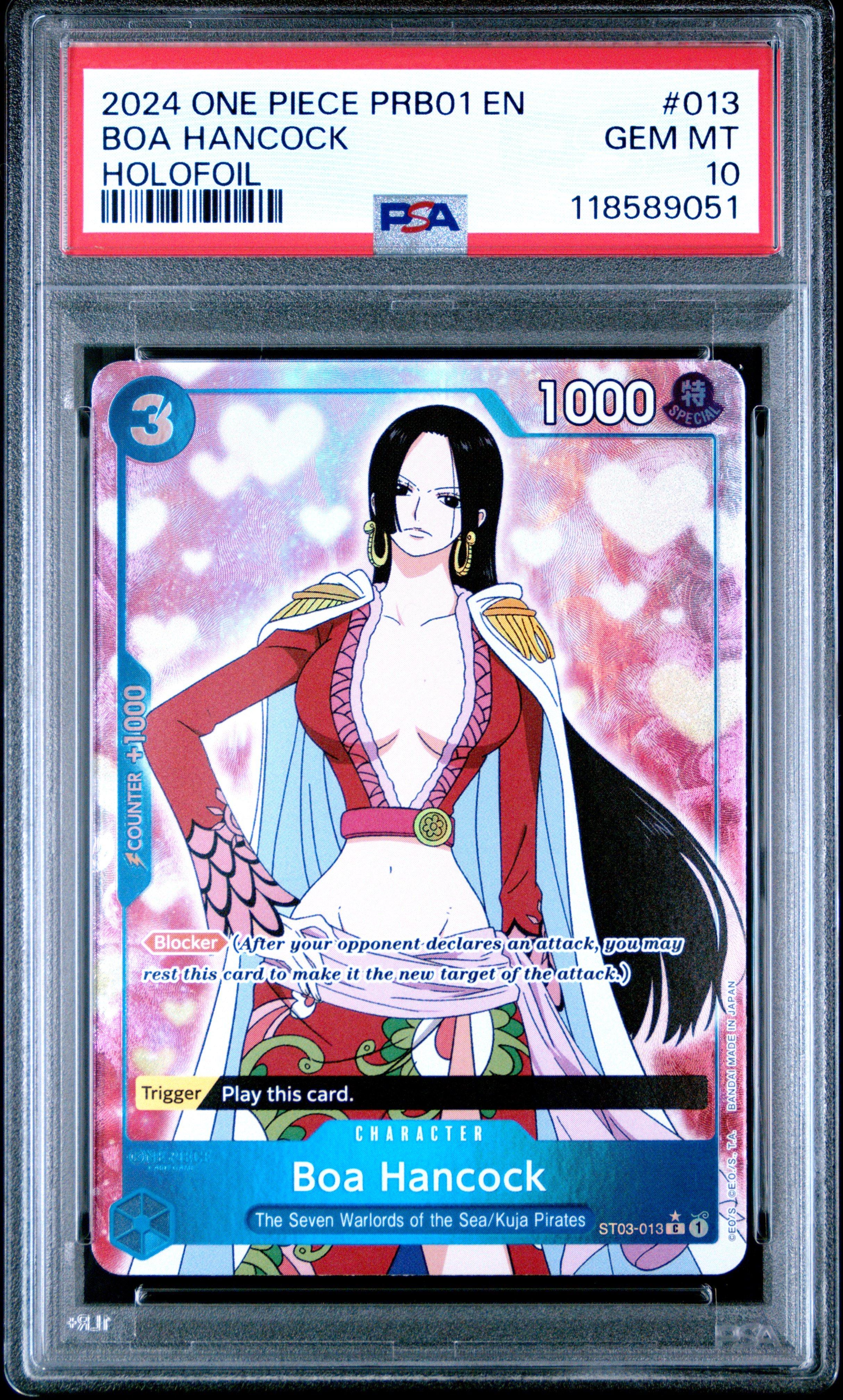 2024 One Piece Prb01-premium Booster -one Piece Card The Best- 013 Boa Hancock Holofoil PSA 10