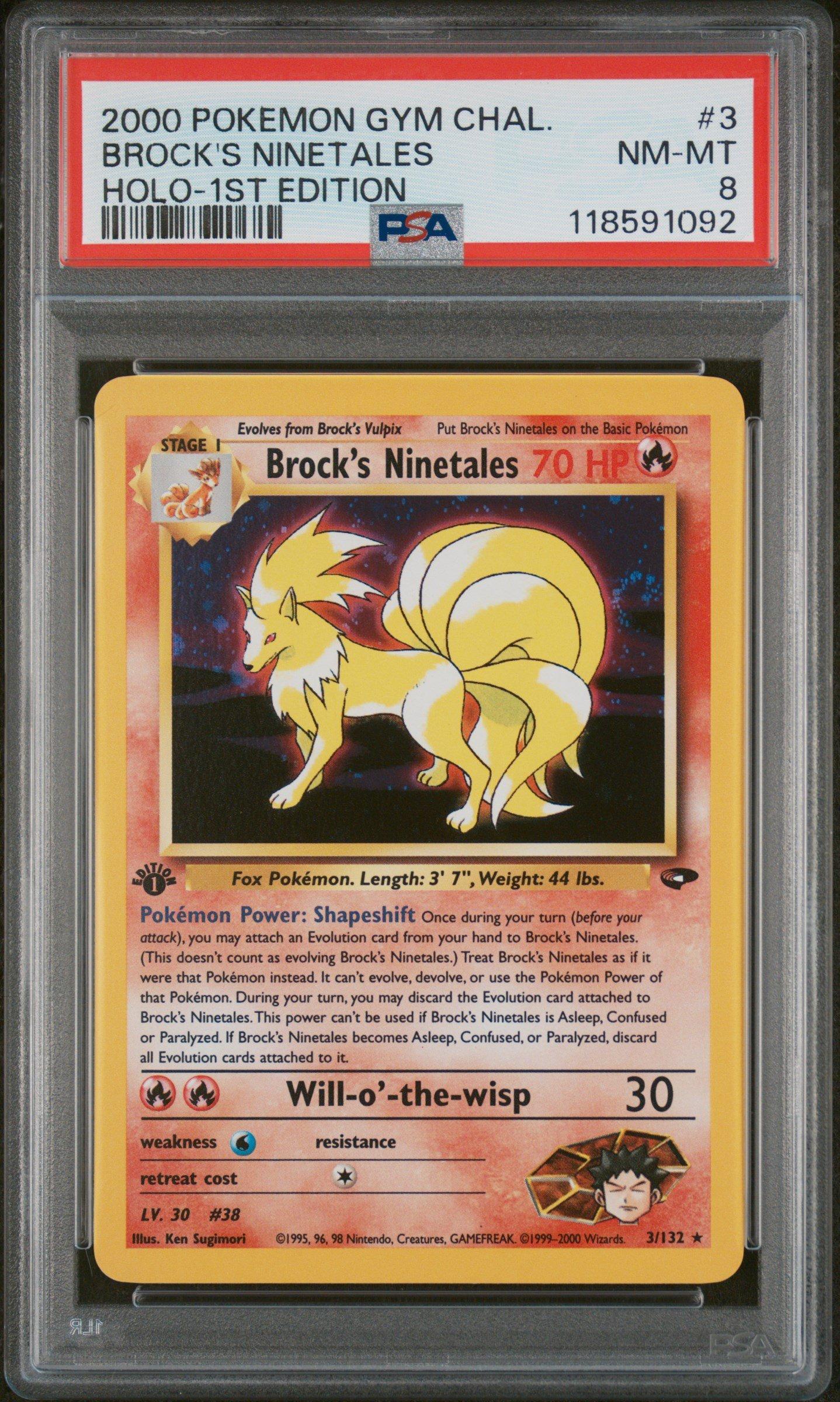 2000 Pokemon Gym Challenge 3 Brock's Ninetales Holo-1st Edition PSA