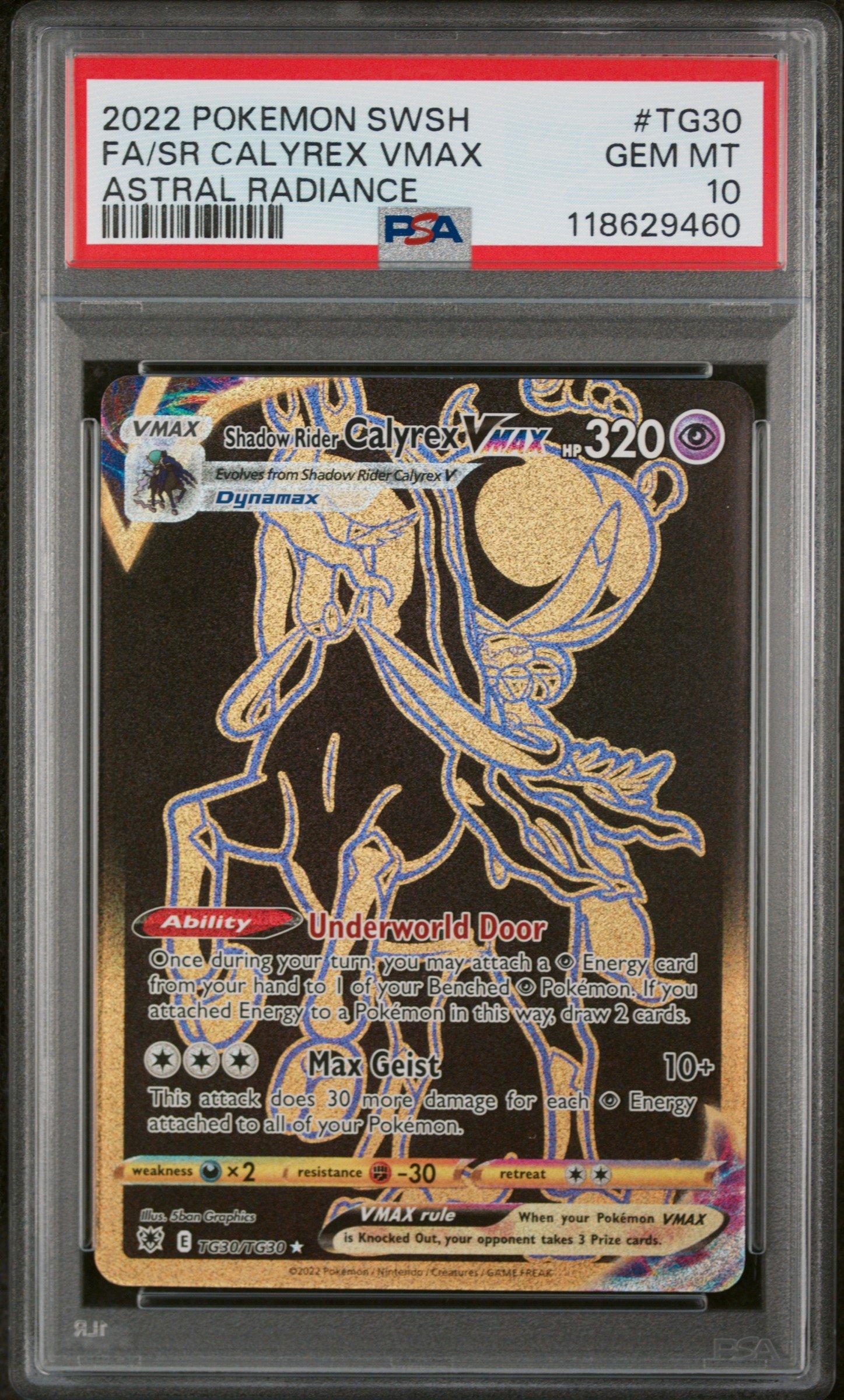 2022 Pokemon Sword & Shield Astral Radiance Tg30 Full Art/shadow Rider Calyrex Vmax PSA 10