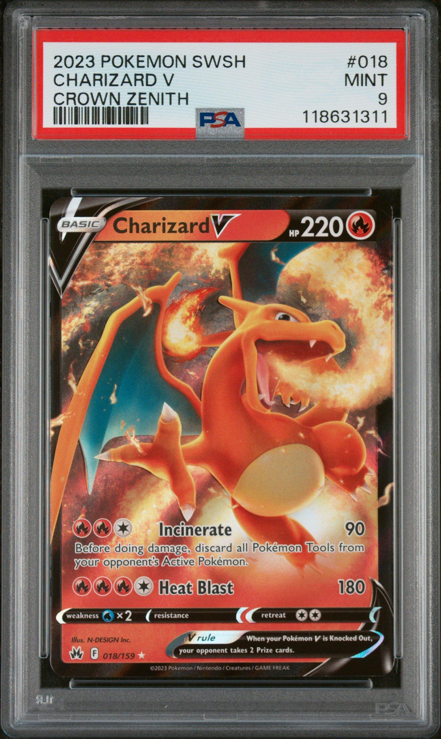 2023 Pokemon Sword And Shield Crown Zenith 018 Charizard V PSA 9