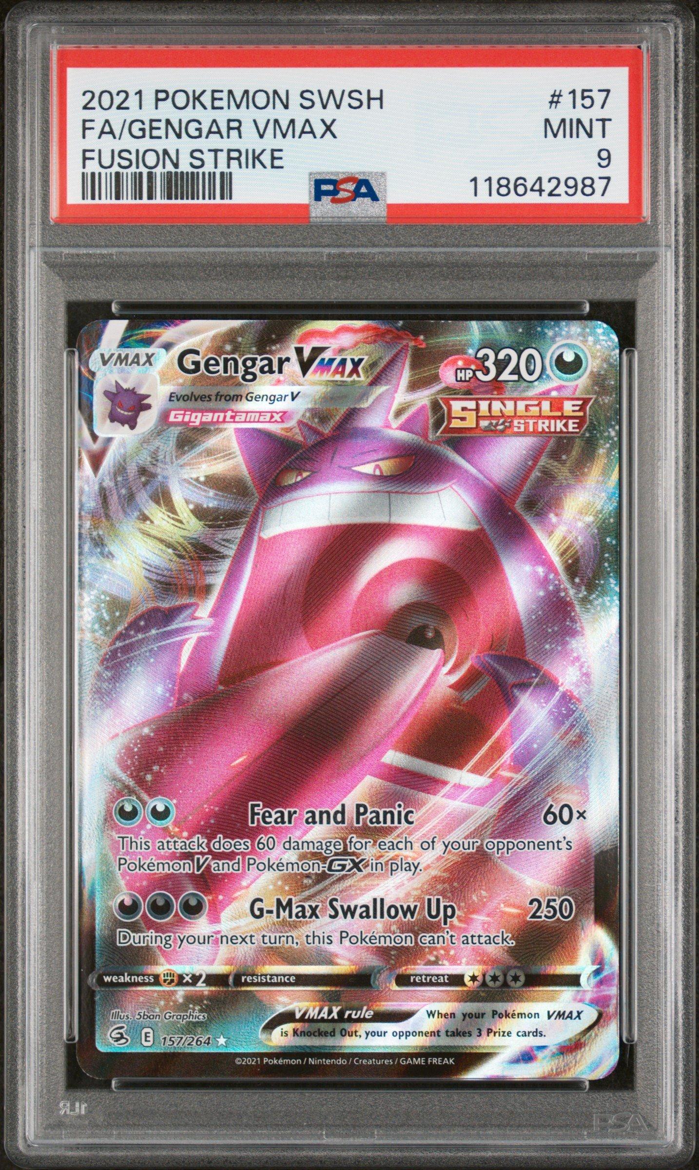 2021 Pokemon Sword & Shield Fusion Strike 157 Full Art/gengar Vmax PSA 9